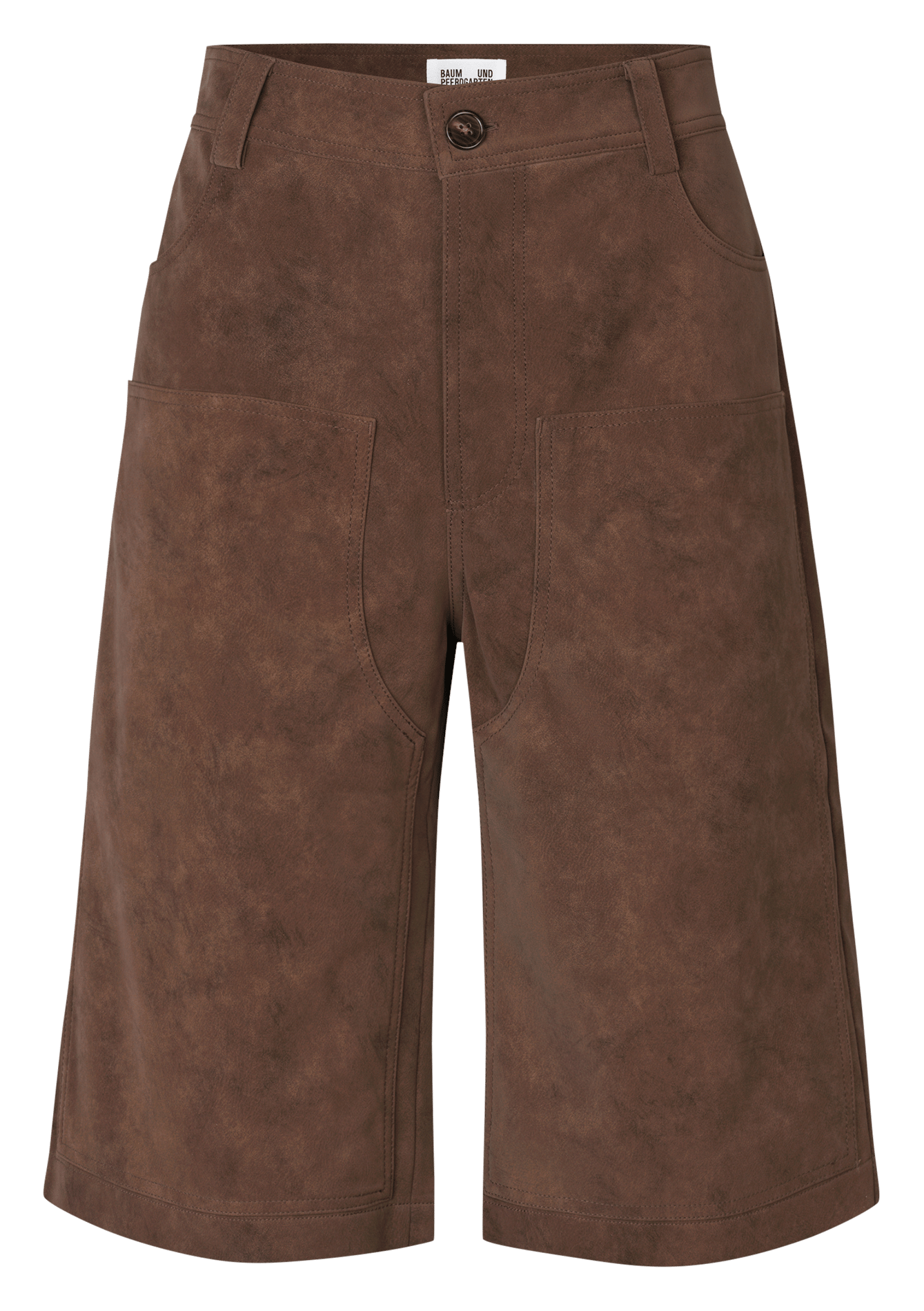 Straight faux leather Bermuda shorts BAUM UND PFERDGARTEN Brown