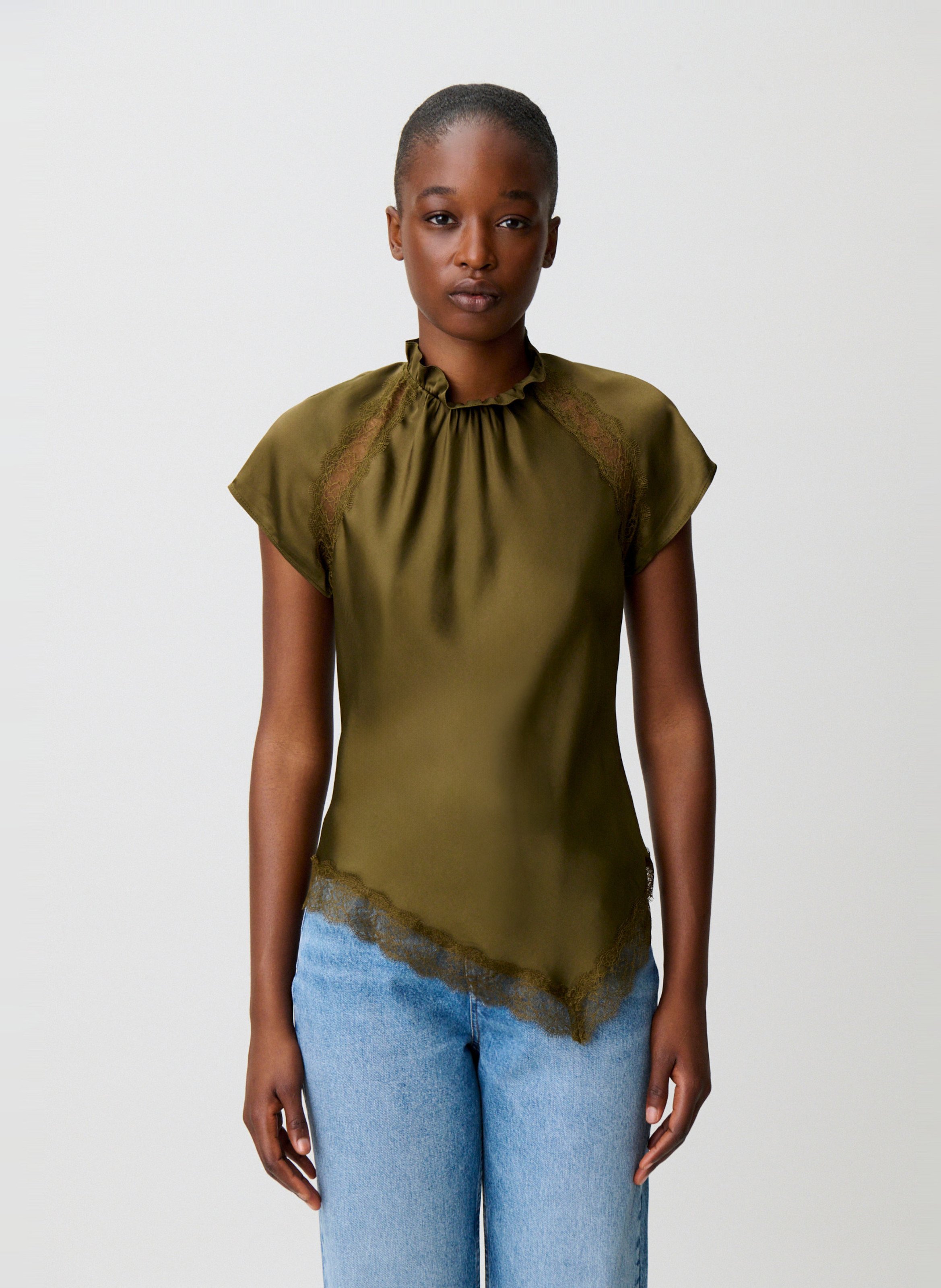Satin fitted top CLAUDIE PIERLOT Brown