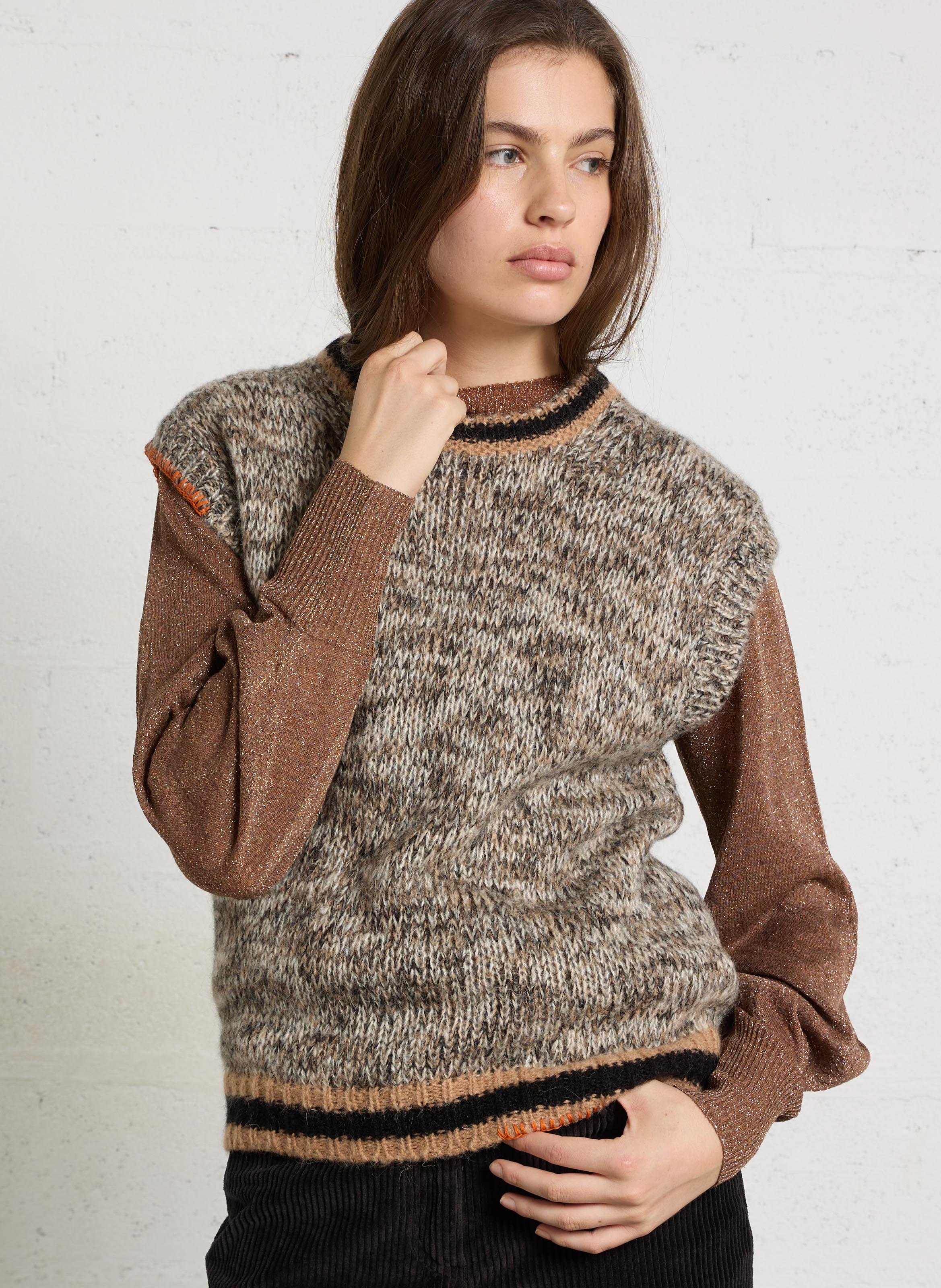 Sleeveless knitted sweater MOMONI Multicolored
