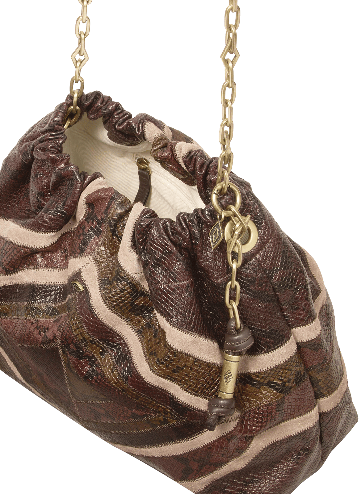 Printed leather shoulder bag BA&SH Brown