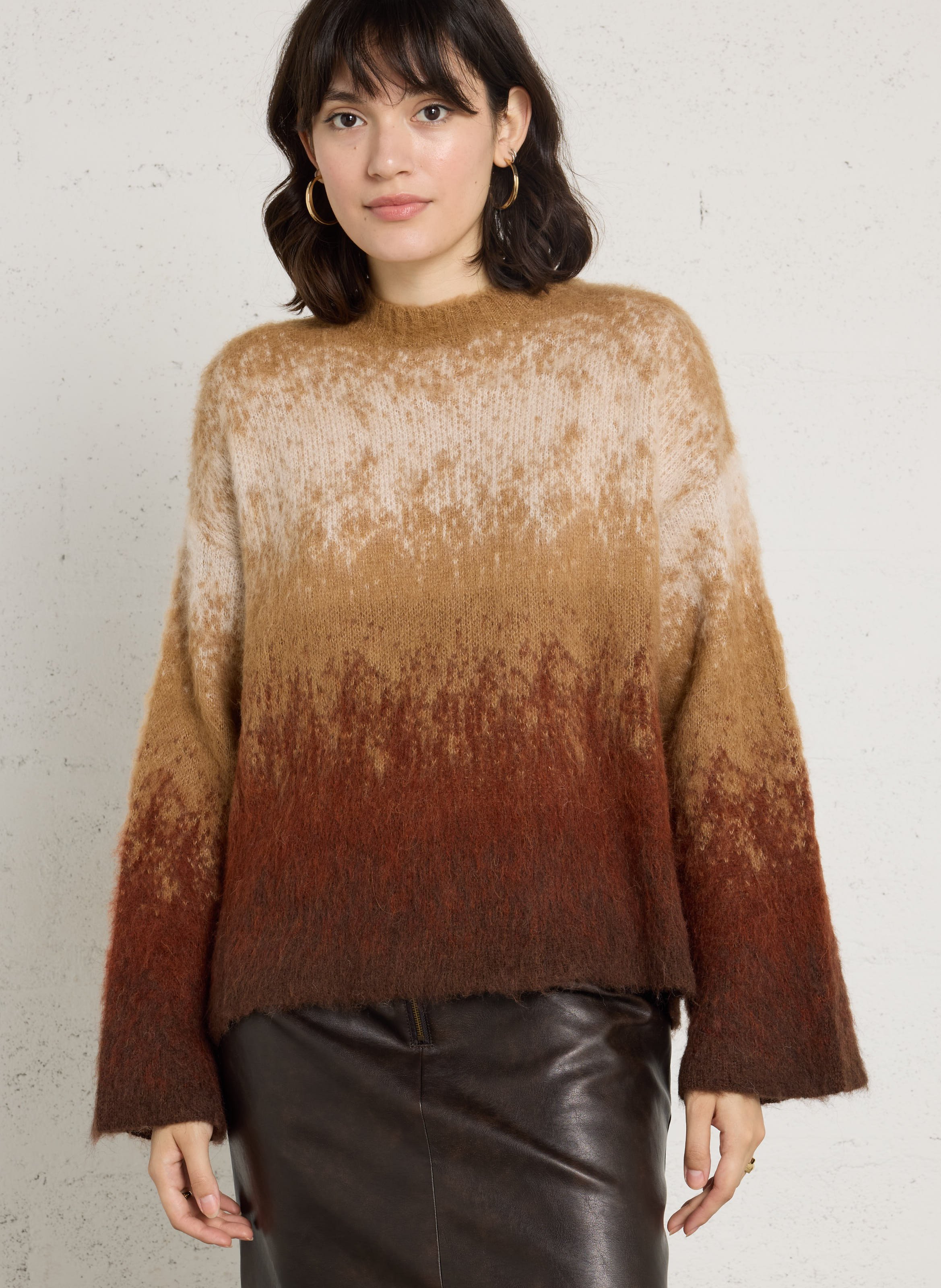 Pull ample col rond en jacquard  LIU JO Multicolore