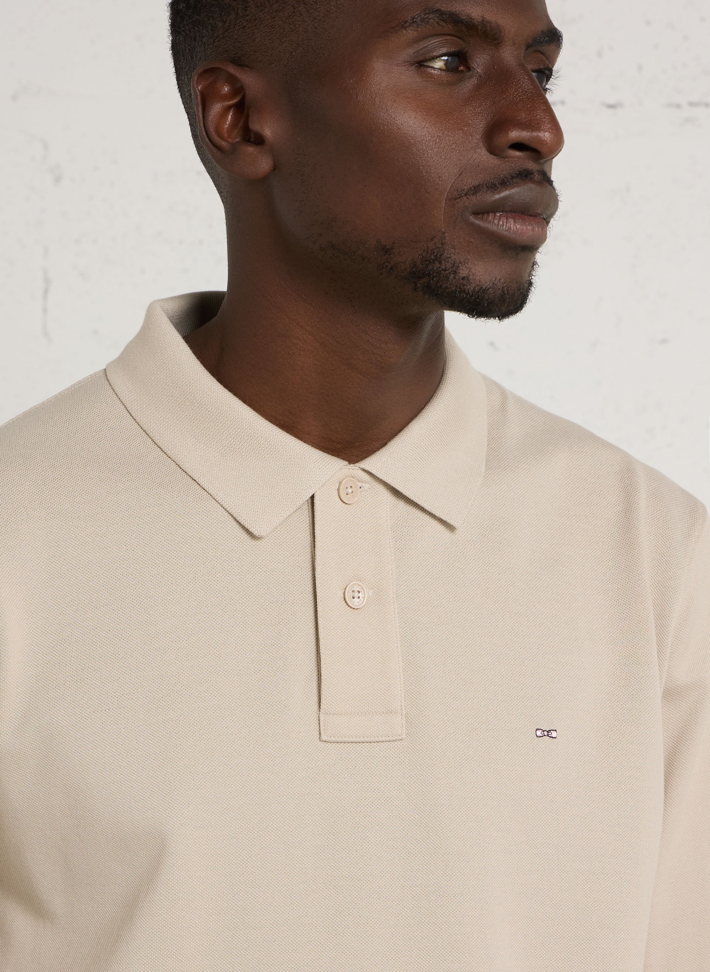 Langarm-Poloshirt aus Baumwolle EDEN PARK Beige