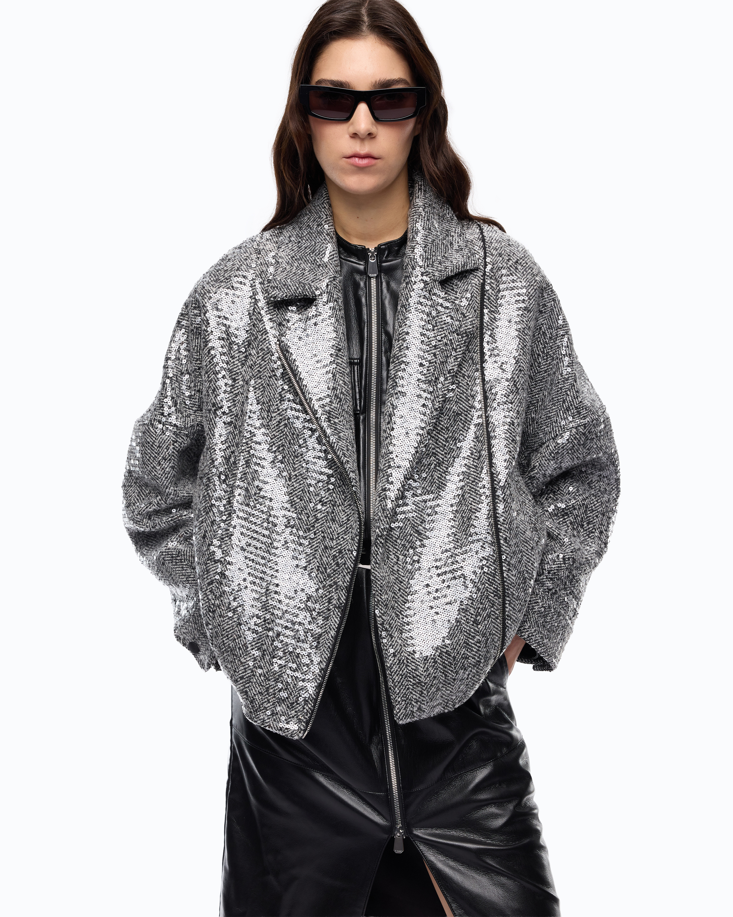 Glitter peacoat PINKO Multicolored