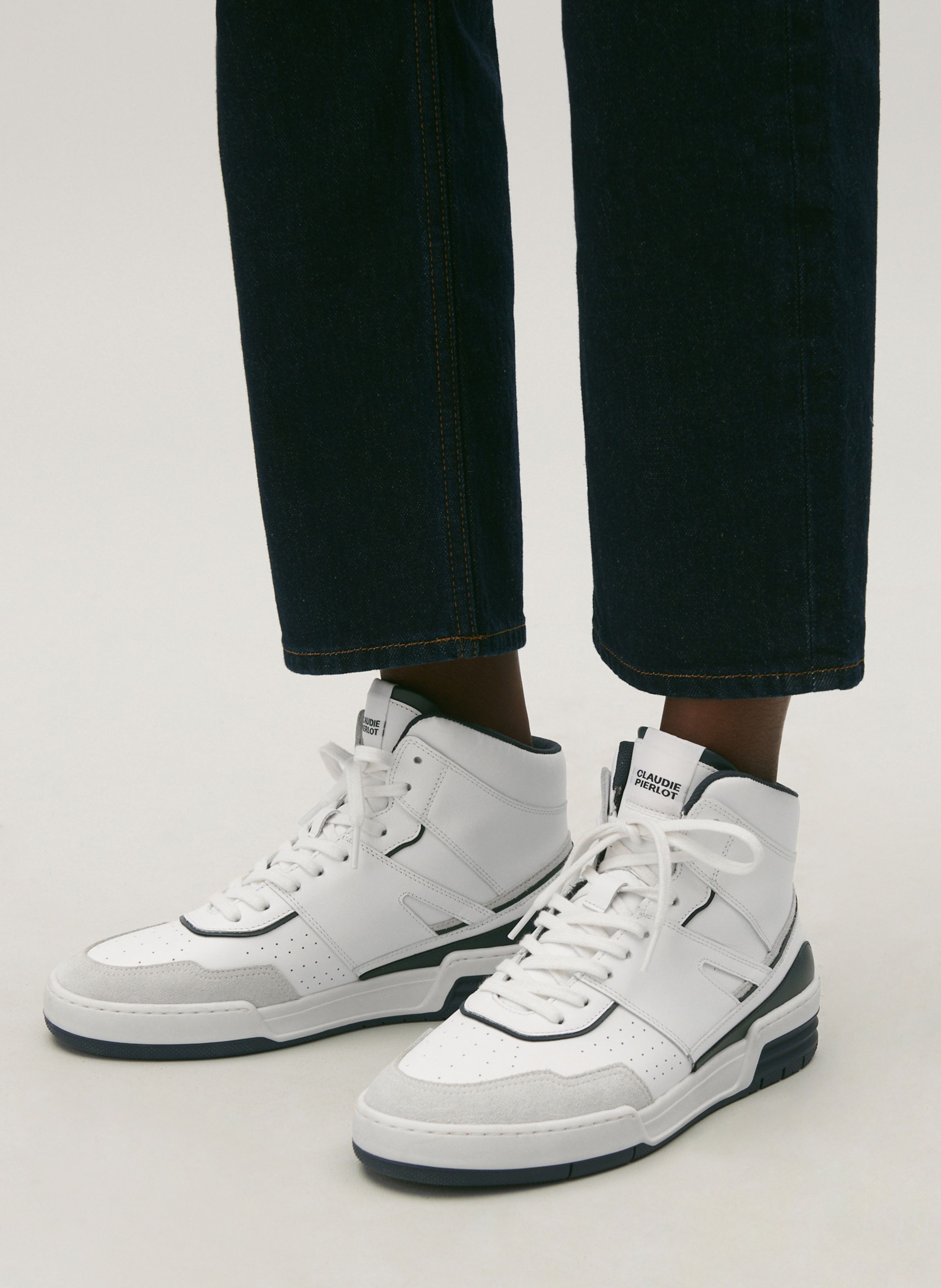 Leather High top Sneakers Blanc Claudie Pierlot Women Place