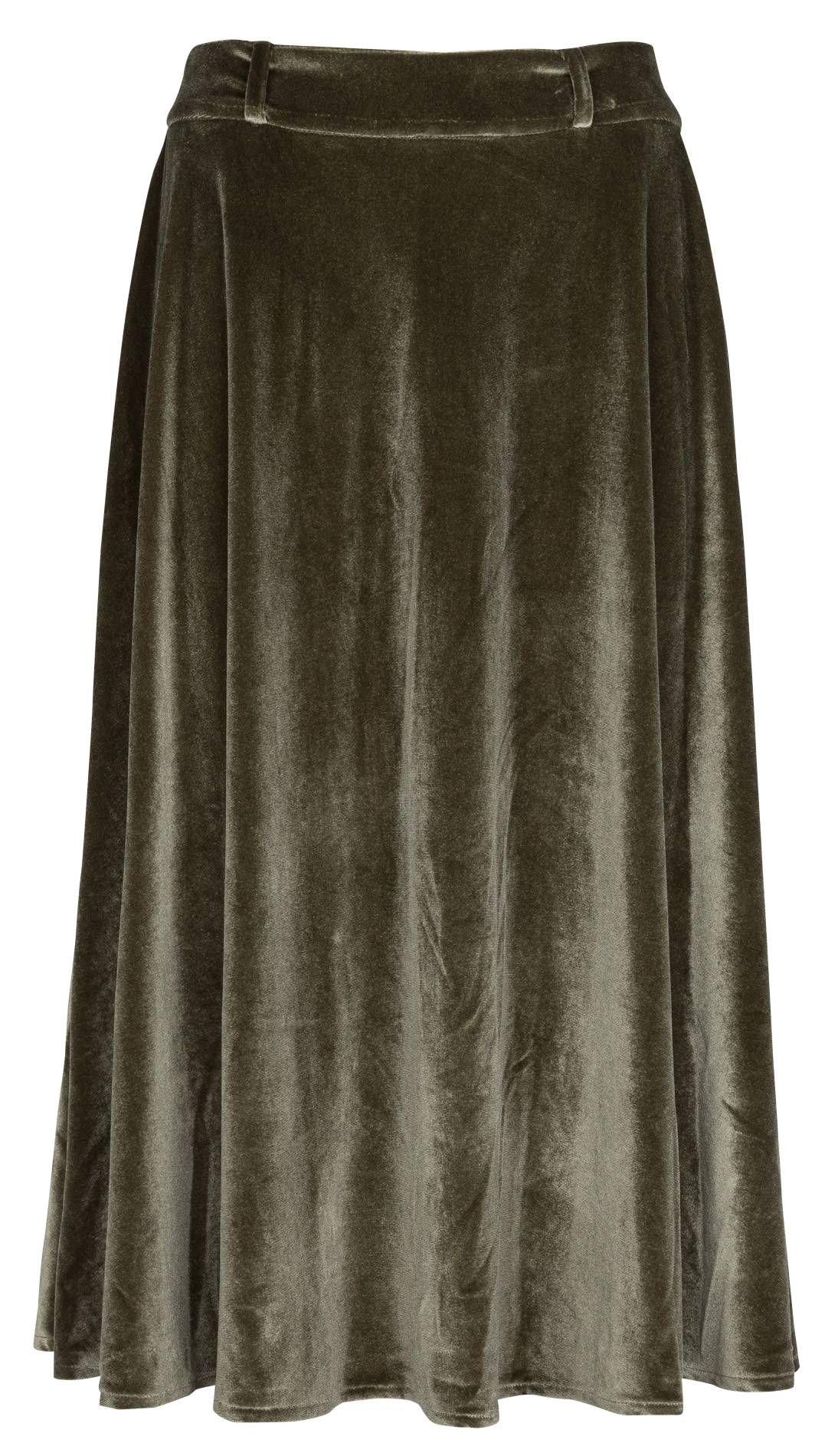 Mid-length velvet skirt STELLA PARDO Green