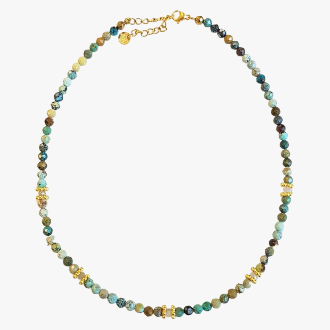 Natural stone necklace GINANDGER Blue