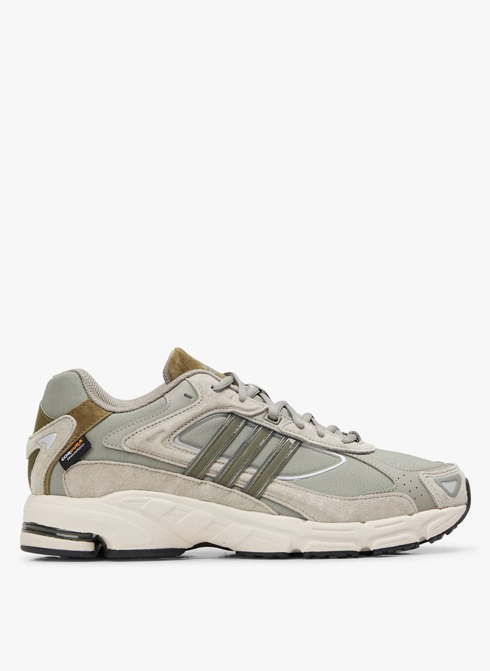 Lage sneakers van stof en su de Groen