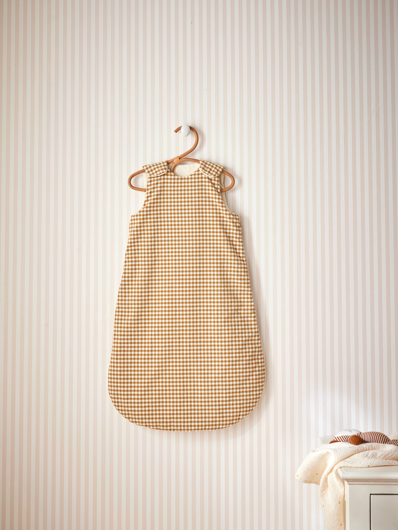 Gingham cotton percale sleeping bag tog 2 CYRILLUS