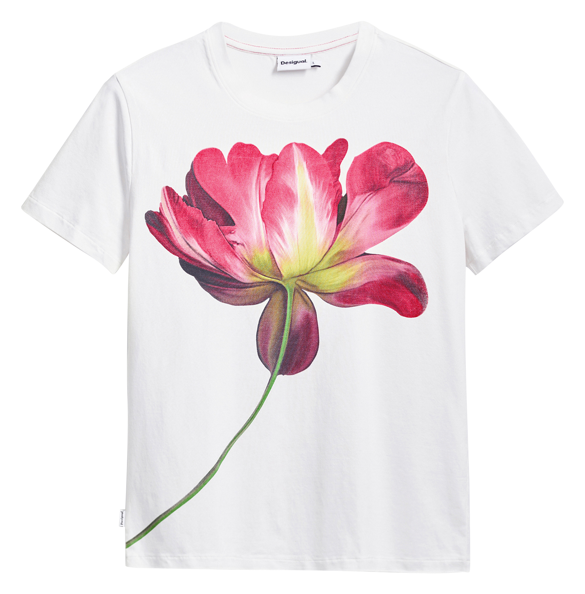 Tee-shirt ajusté en coton mélangé DESIGUAL Blanc