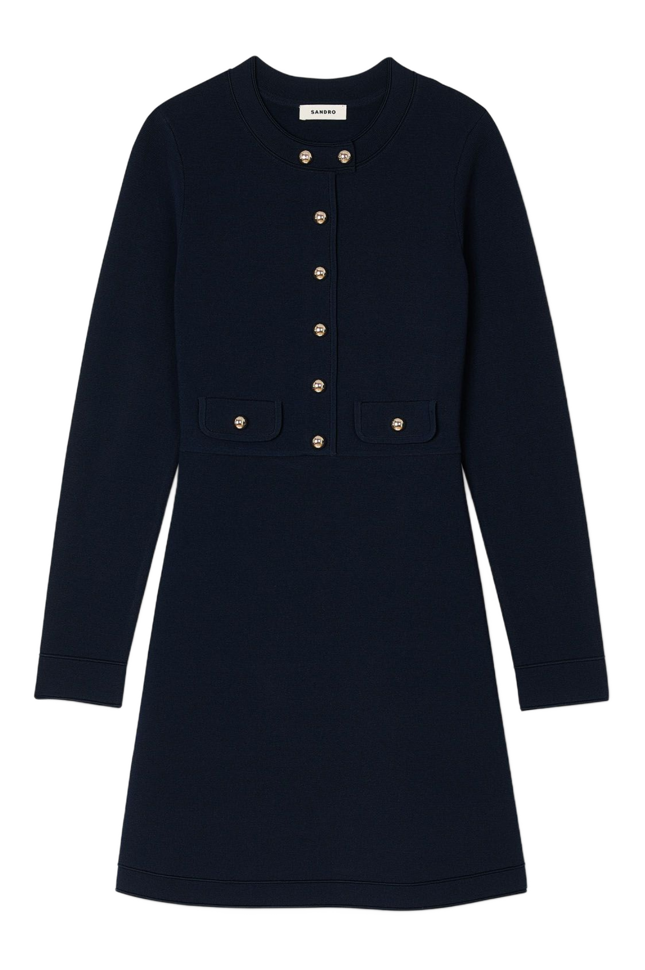 Robe droite col rond Bleu