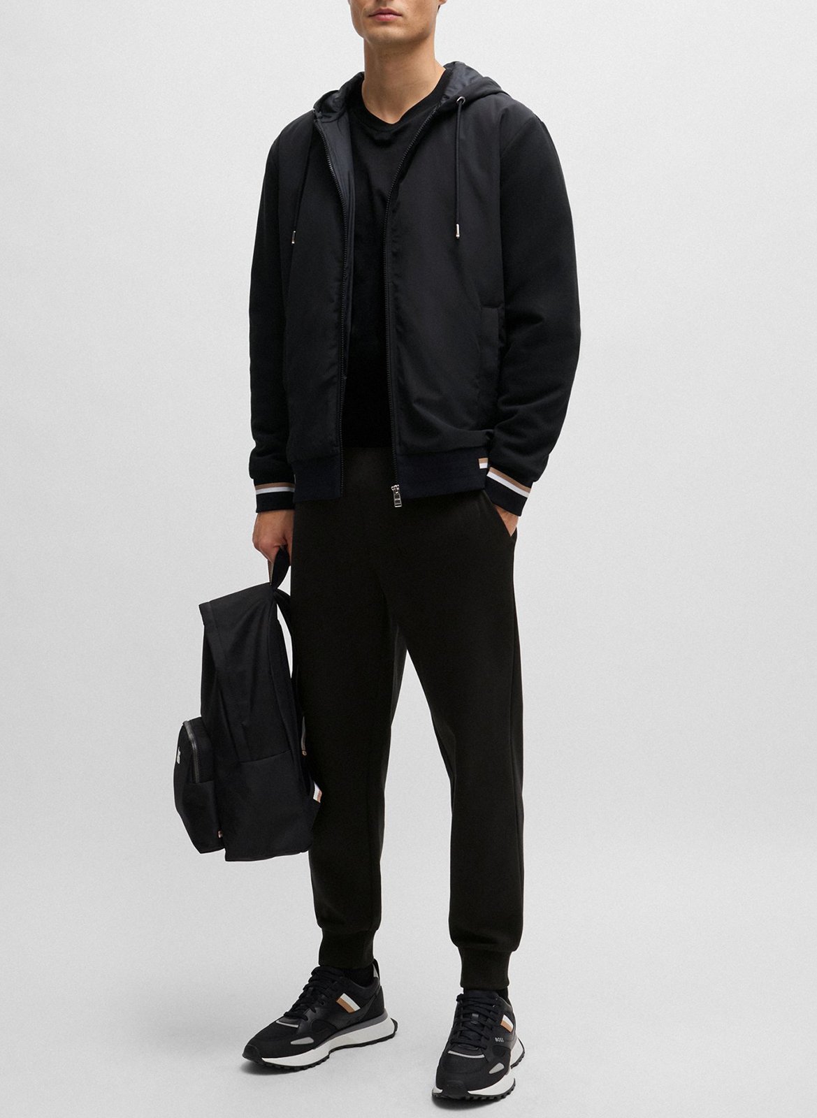 Low-top round-toe trainers BOSS Black