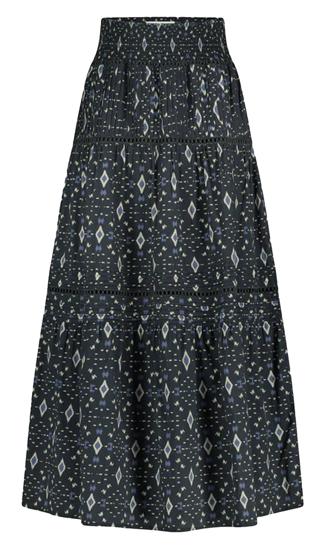 Long printed organic cotton skirt BY BAR Blue