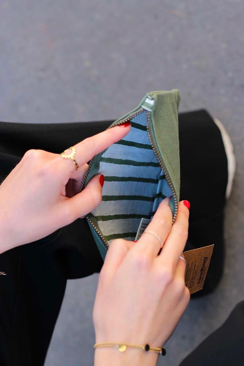 Pochette en coton Kaki