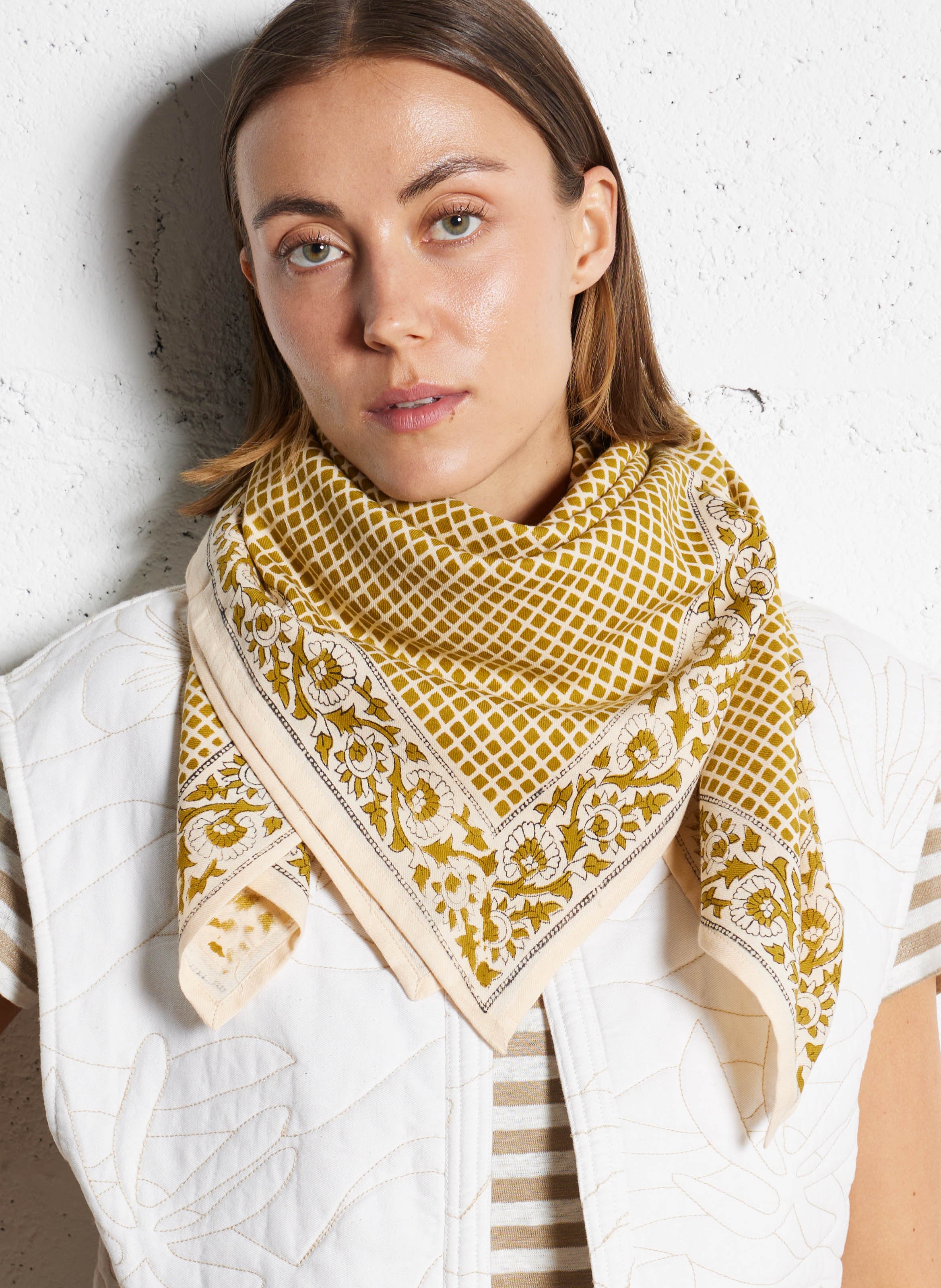 Foulard en coton APACHES COLLECTIONS Vert