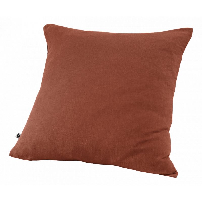 Cotton percale pillow case L'EFFET PAPILLON Red