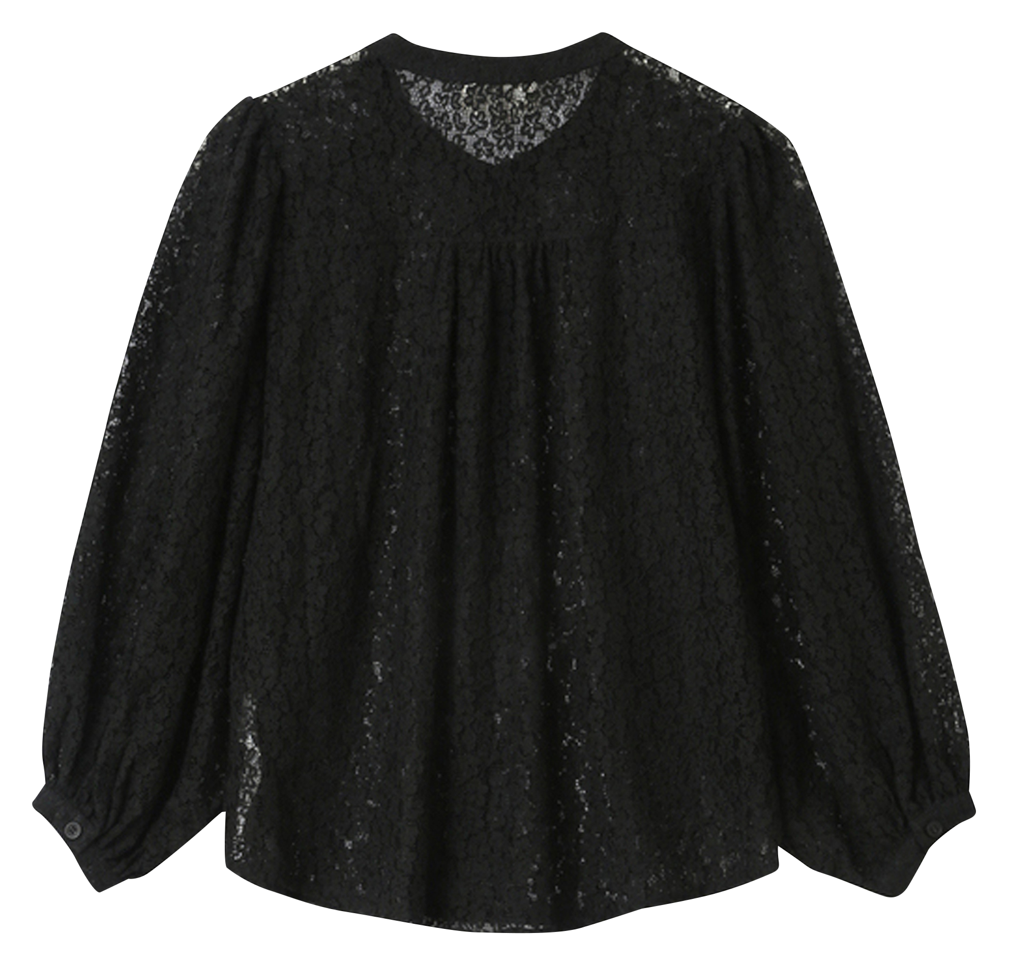 Round-neck cotton-blend shirt GRACE ET MILA Black