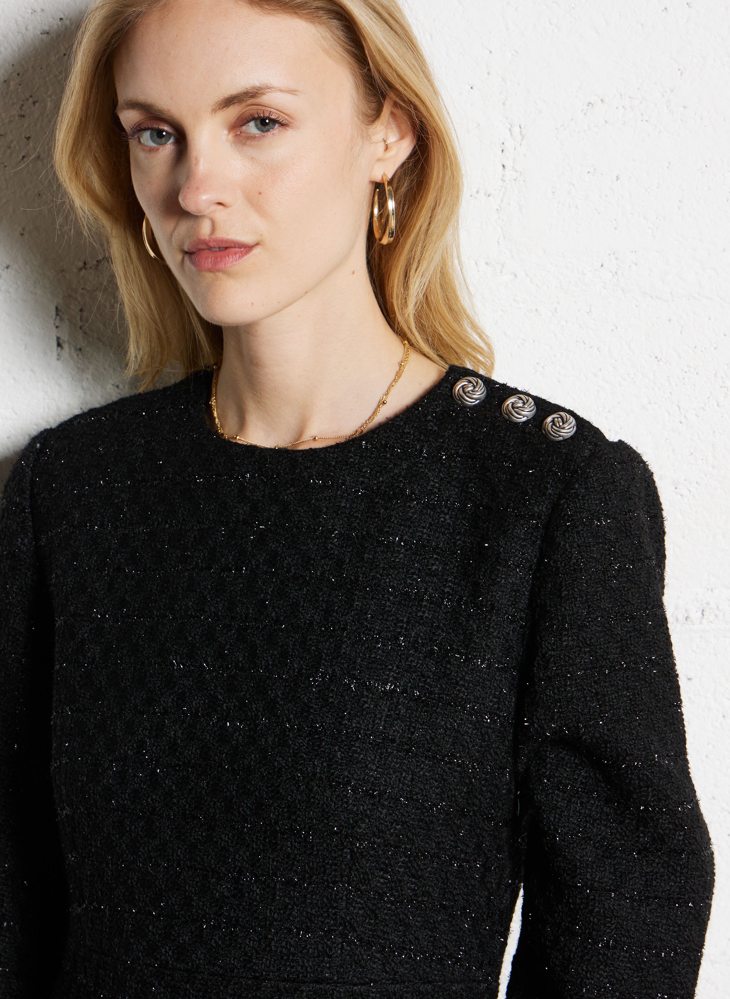 Robe courte cintrée col rond SUNCOO Noir