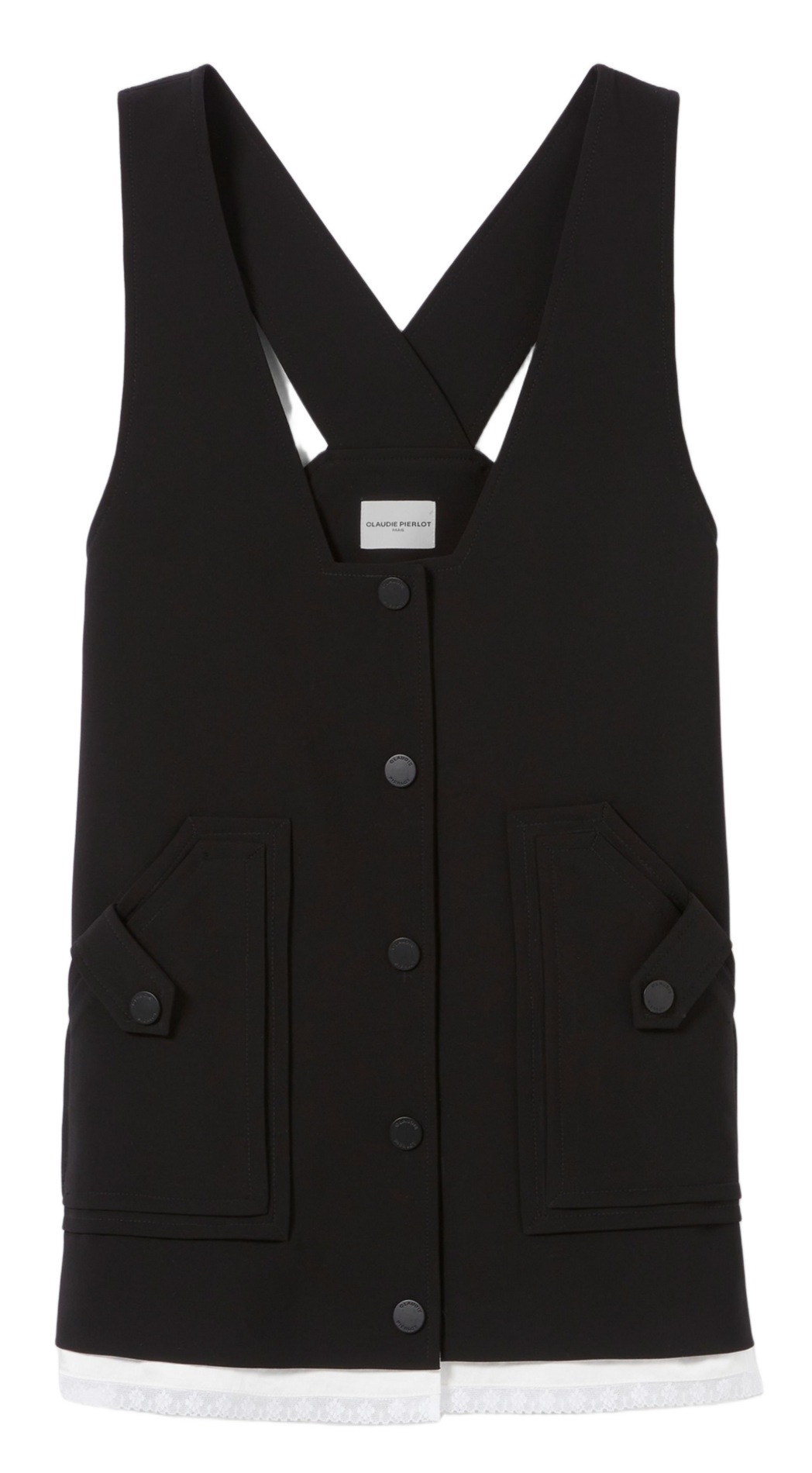 Robe courte boutonnée Noir