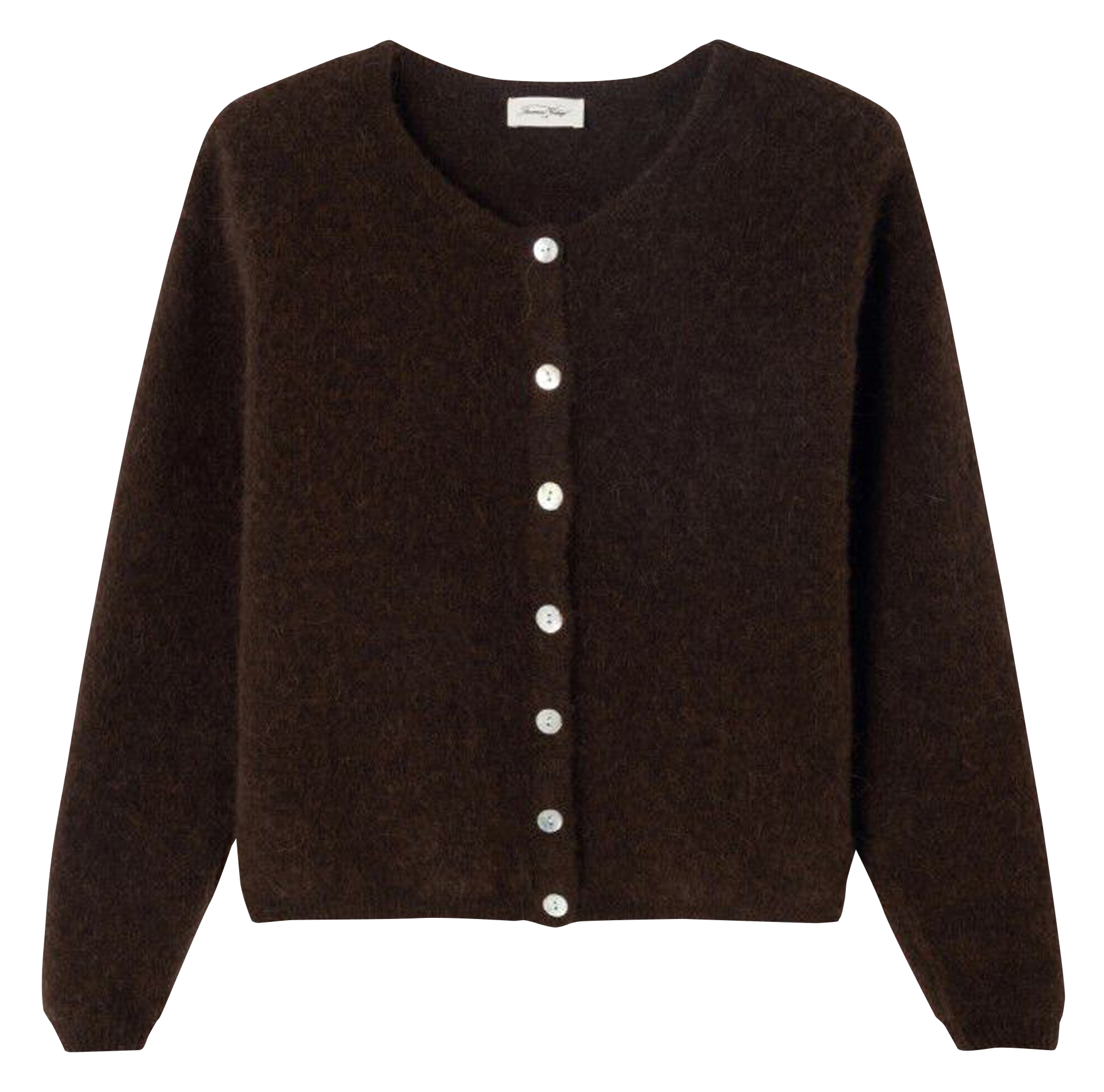 Weit geschnittene Strickjacke aus Wollmix AMERICAN VINTAGE Braun