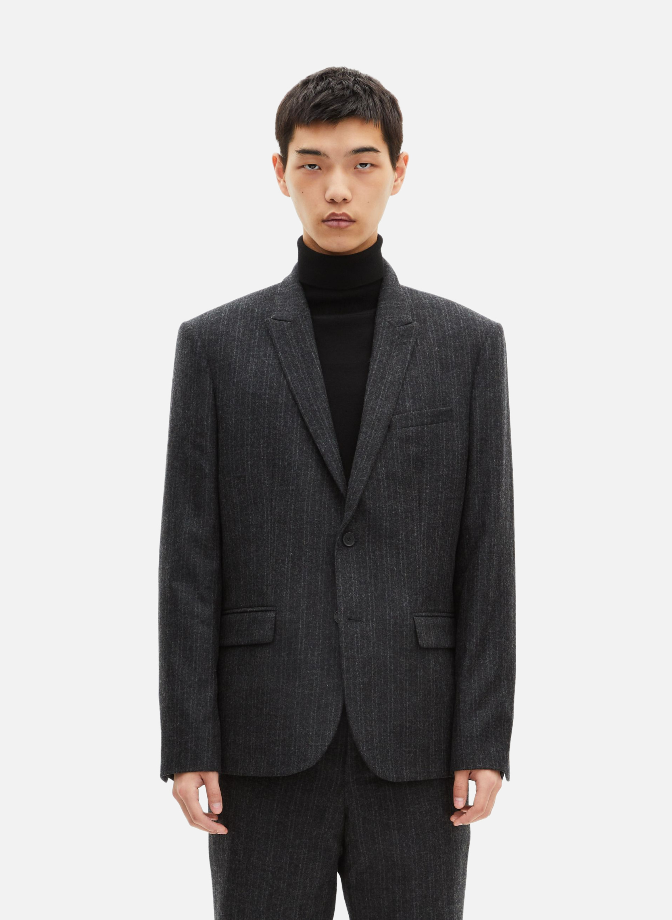 Straight suit jacket with pinstripes THE KOOPLES Grey