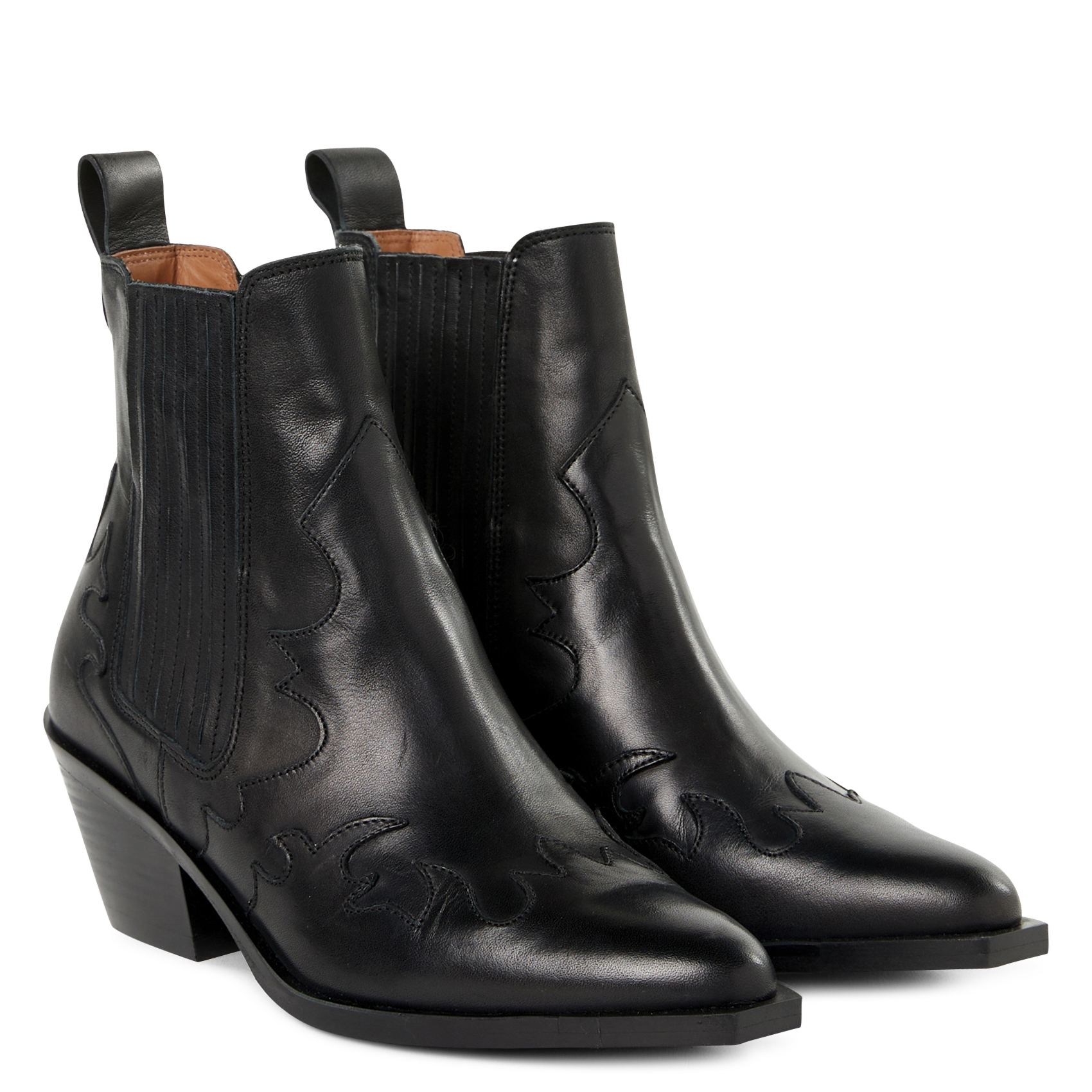 Stiefeletten im Western-Stil aus Veloursleder SAISON 1865 Schwarz