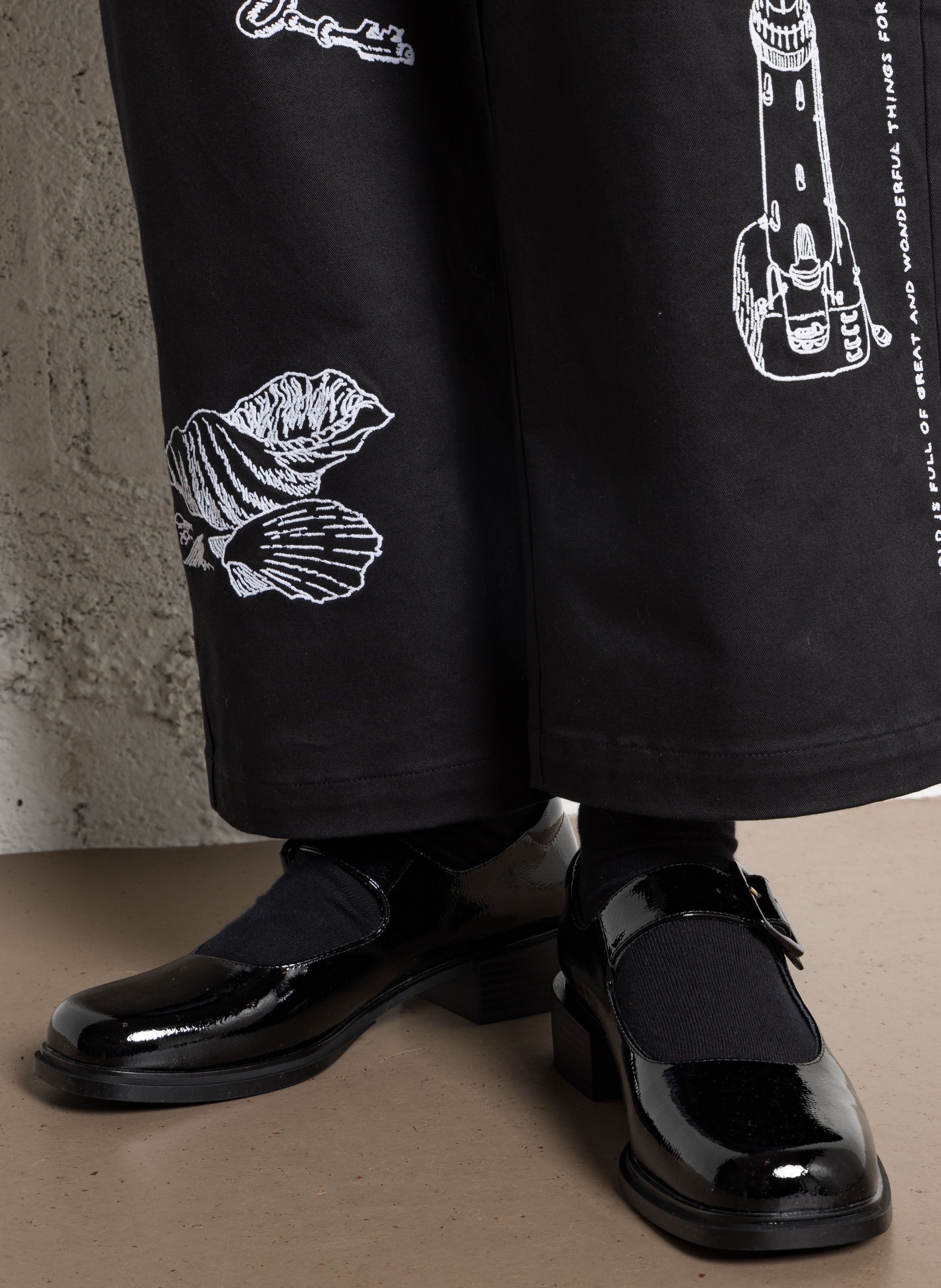 Heeled patent leather ballerina flats SCHMOOVE Black