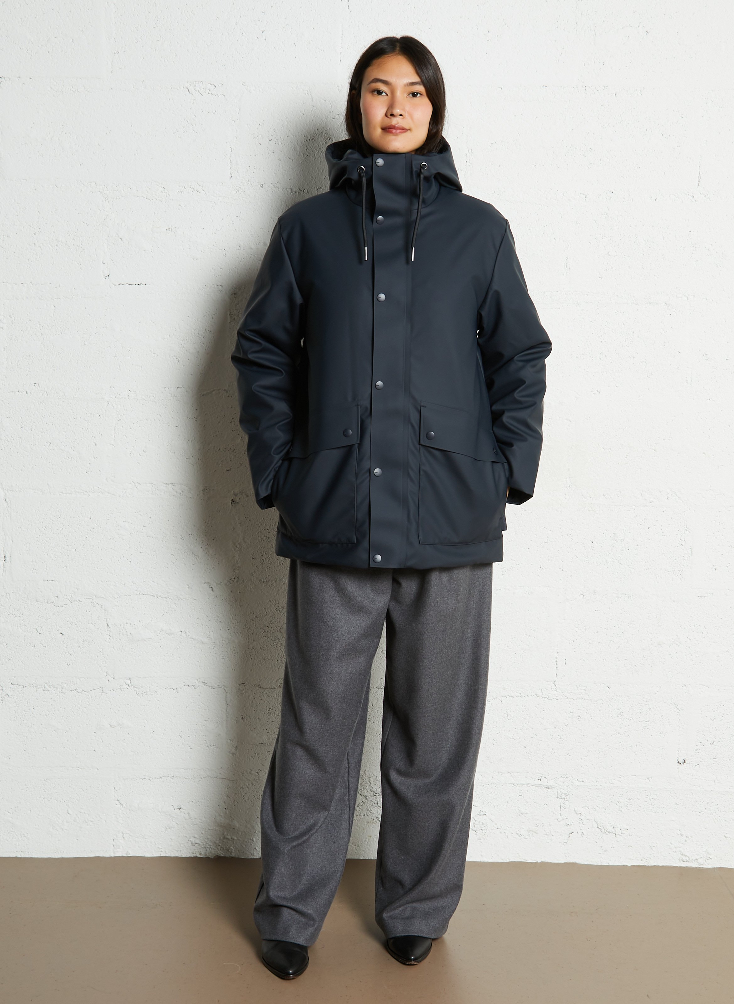 Straight high-neck parka RAINS Blue
