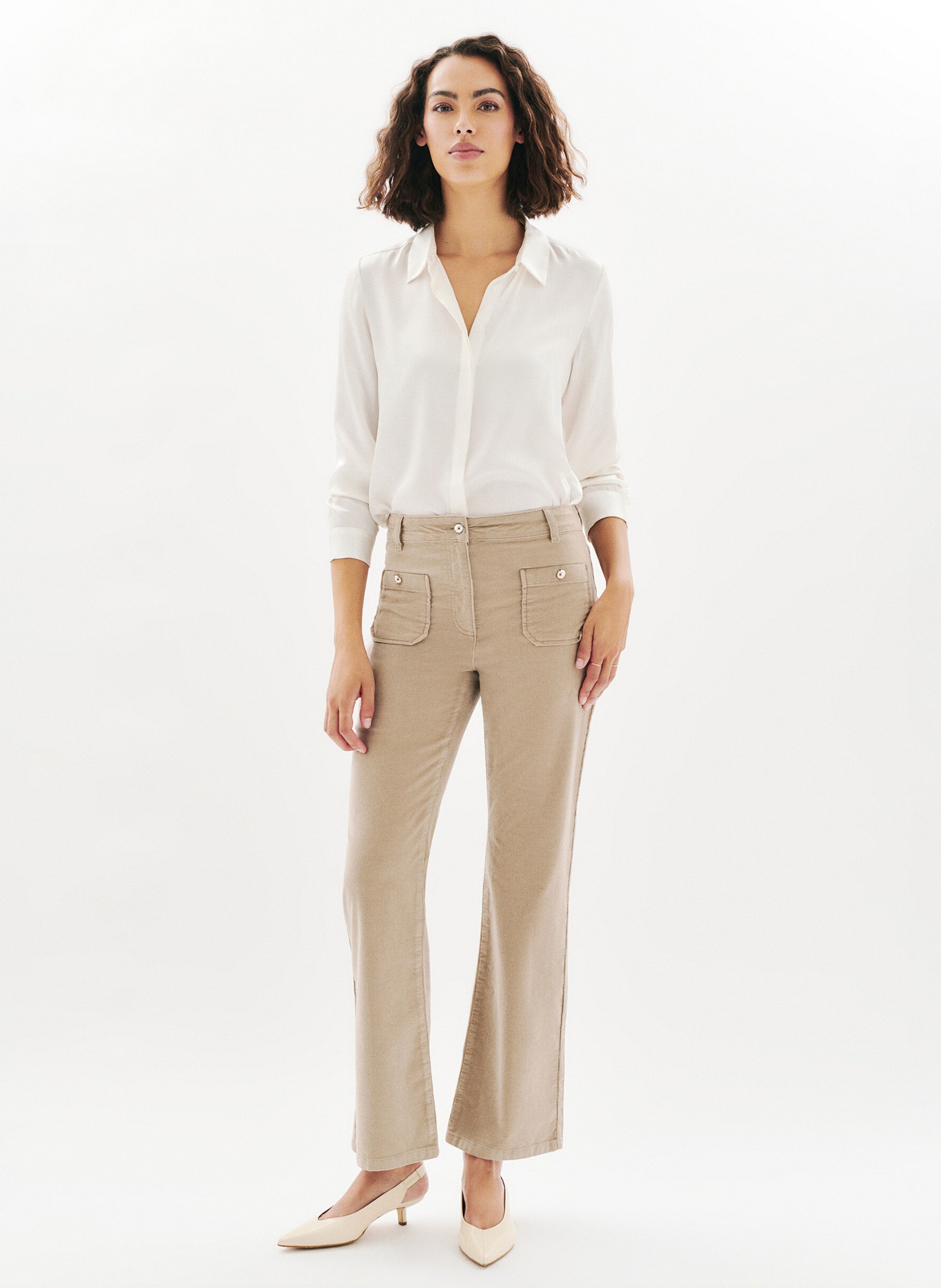 Bootcut velvet pants CAROLL Grey