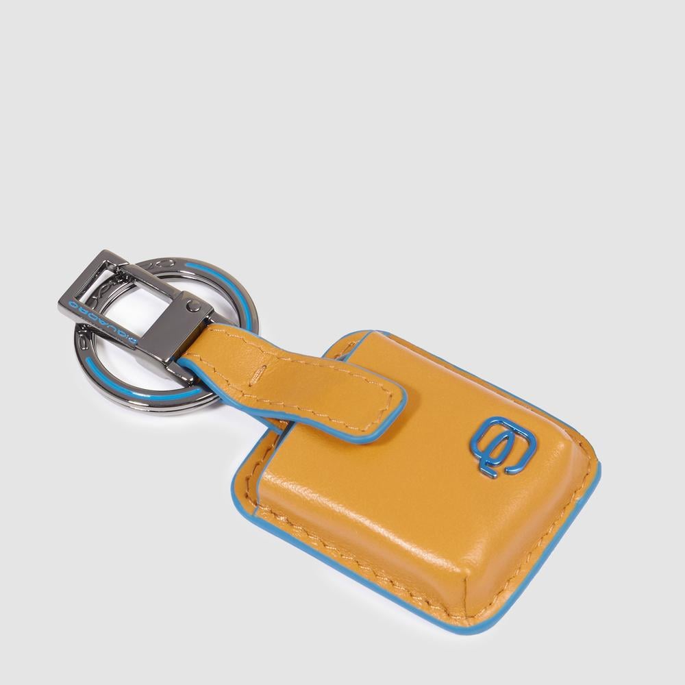 Keychain with leather carabiner and cone-shaped tip PIQUADRO Yellow