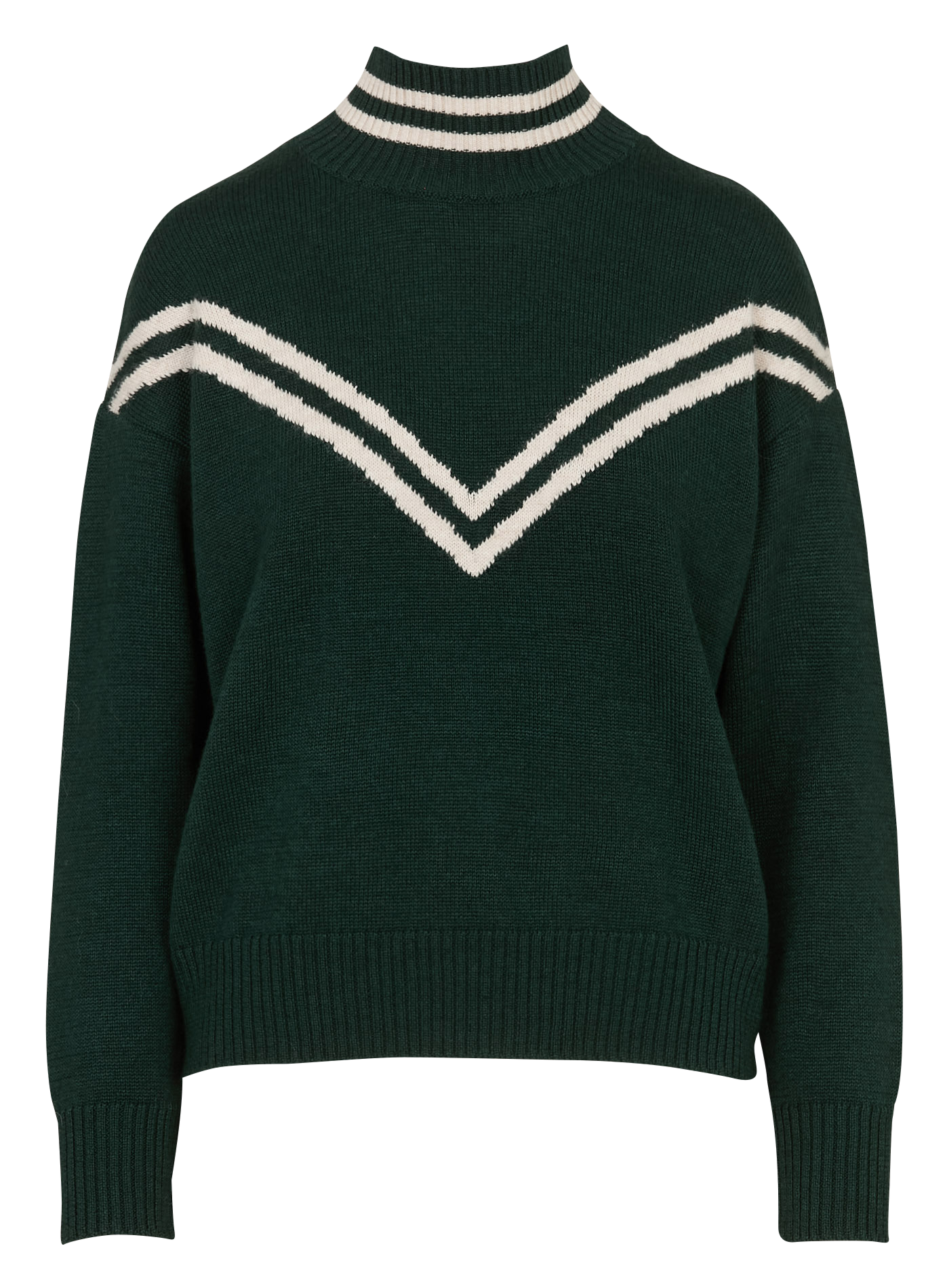 Maglione oversize con collo alto in cotone e lana I CODE Verde