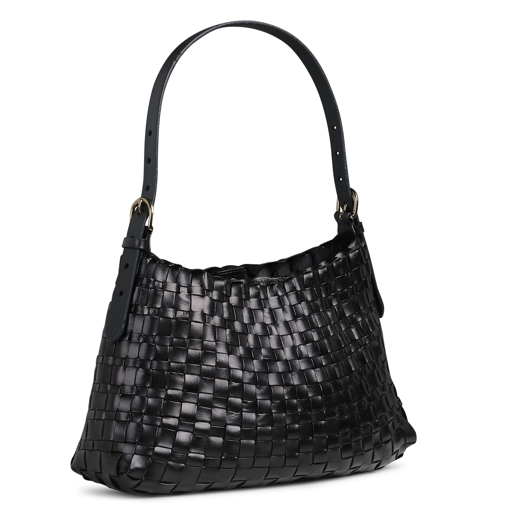 Woven leather shoulder bag DRAGON DIFFUSION Black