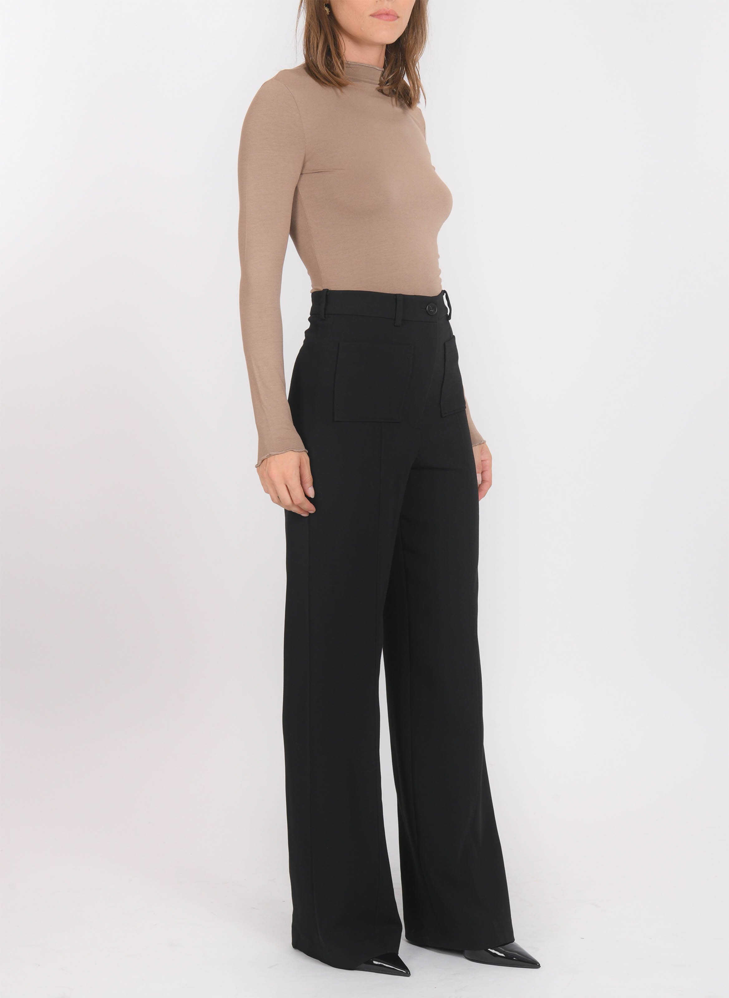 Pantalon large uni à poches plaquées KOOKAI Noir