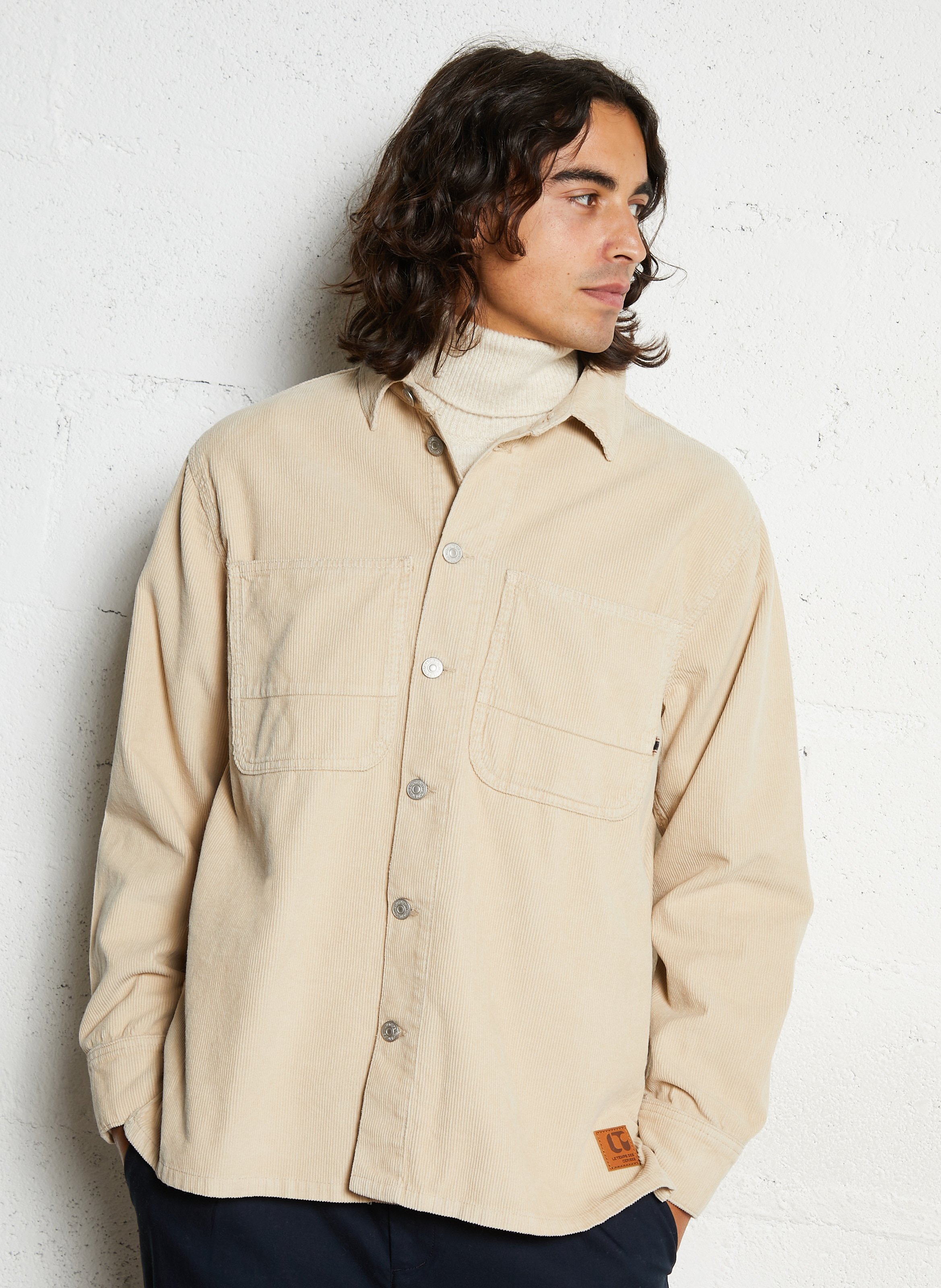 Overshirt dritta in cotone a coste LE TEMPS DES CERISES Beige