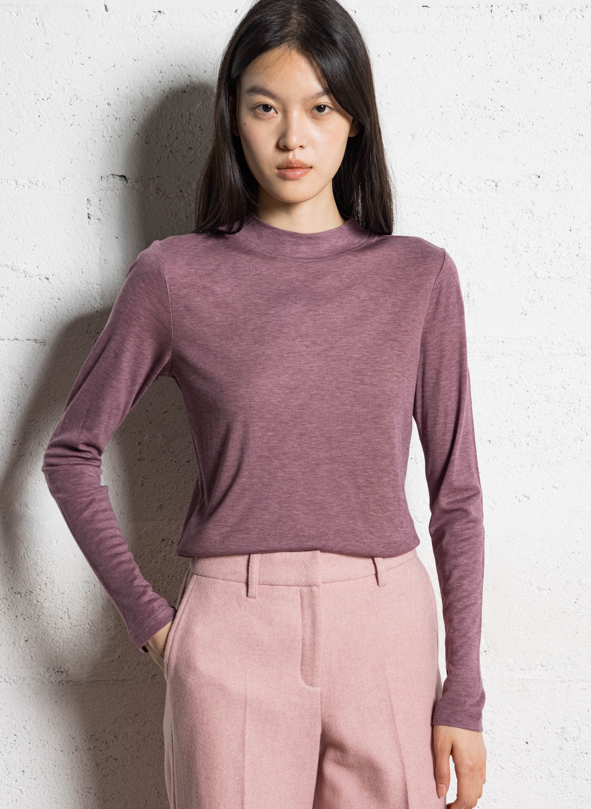 Flowy long-sleeve high-neck t-shirt MAISON 123