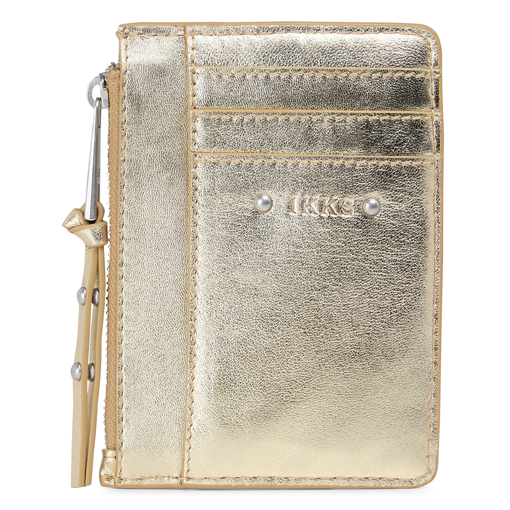 Porte-cartes matelassé brillant IKKS Doré