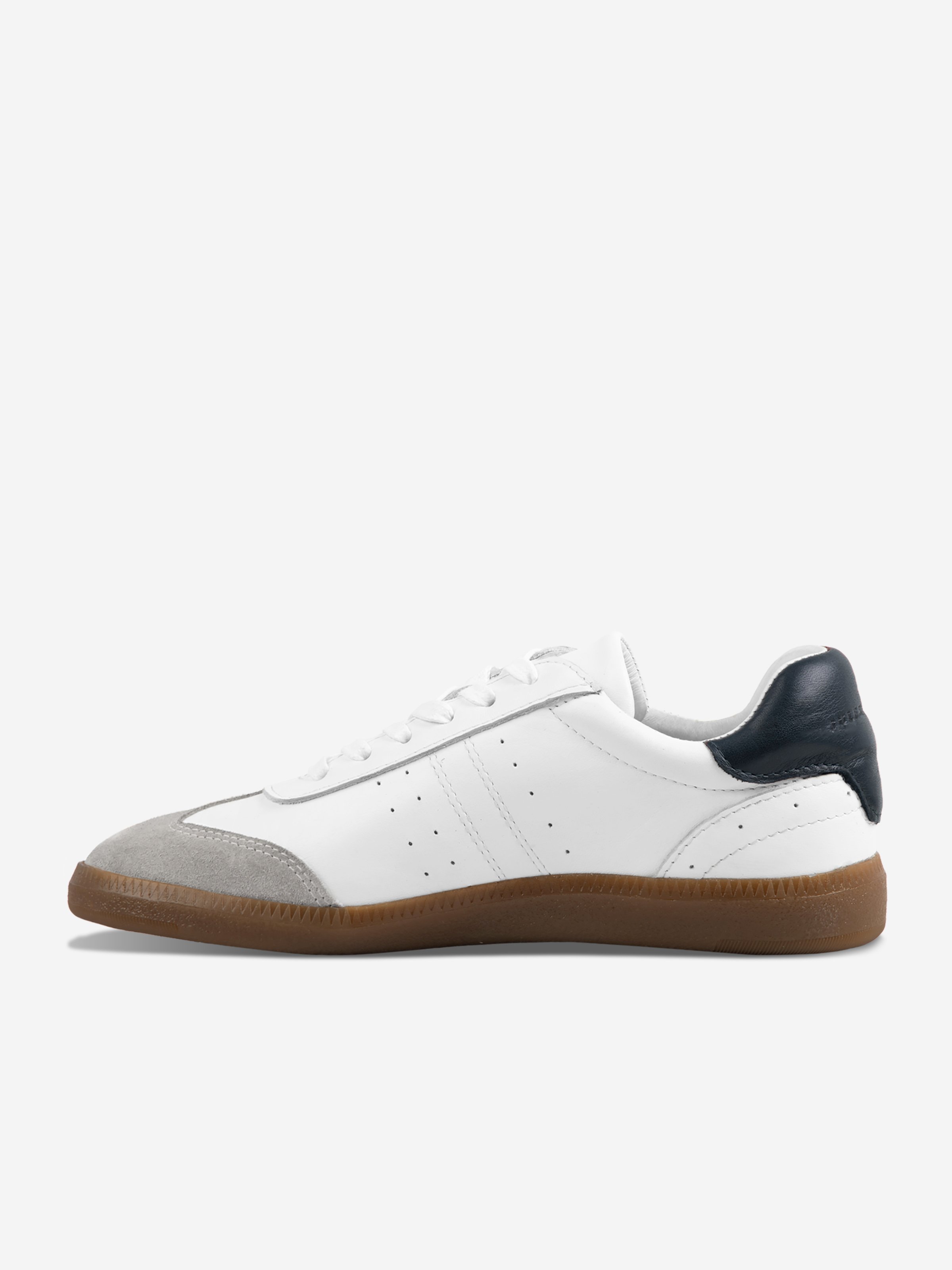<p>Tennis lace-up Alba in smooth white grey leather</p> JULES & JENN White