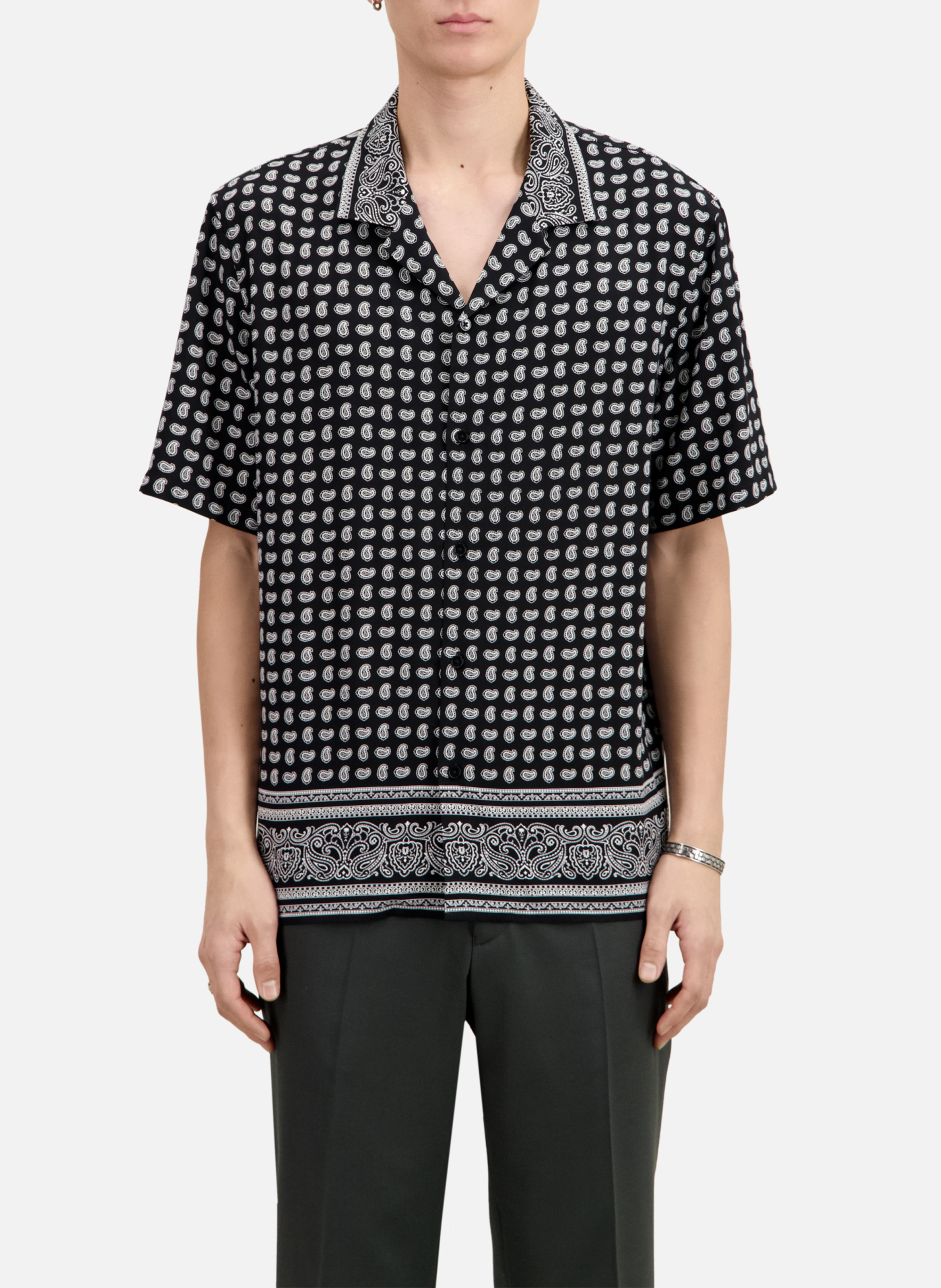Chemise col classique droite imprimée THE KOOPLES Noir