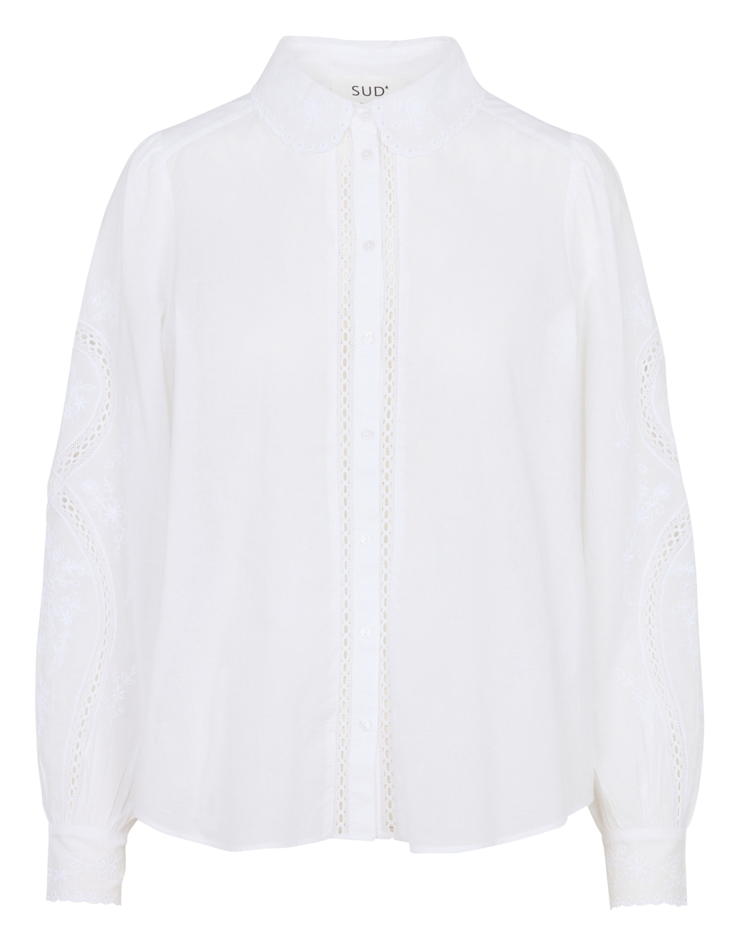 Chemise col classique manches contrastantes en coton SUD EXPRESS White