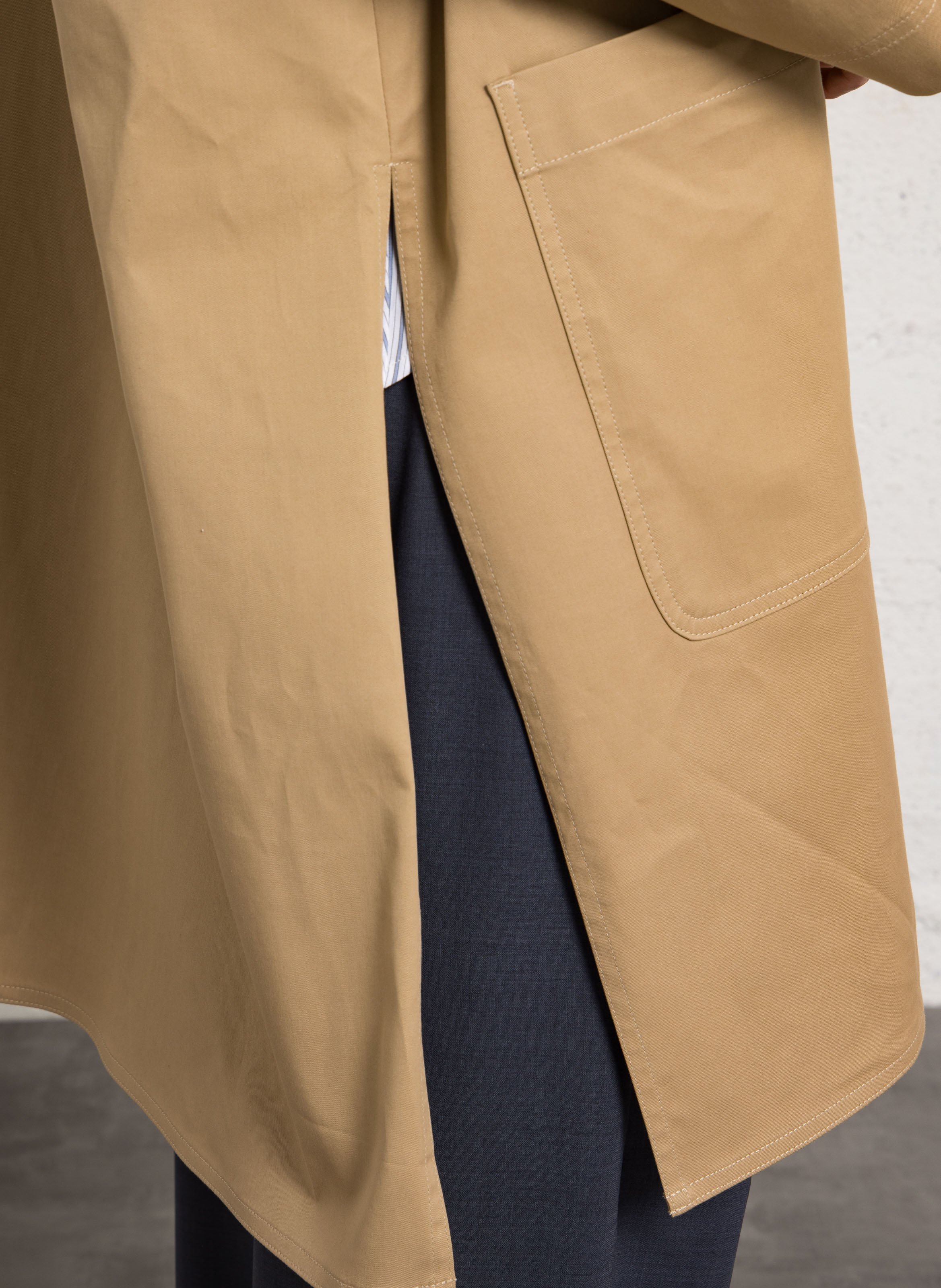 Hooded pea coat POMANDERE Beige