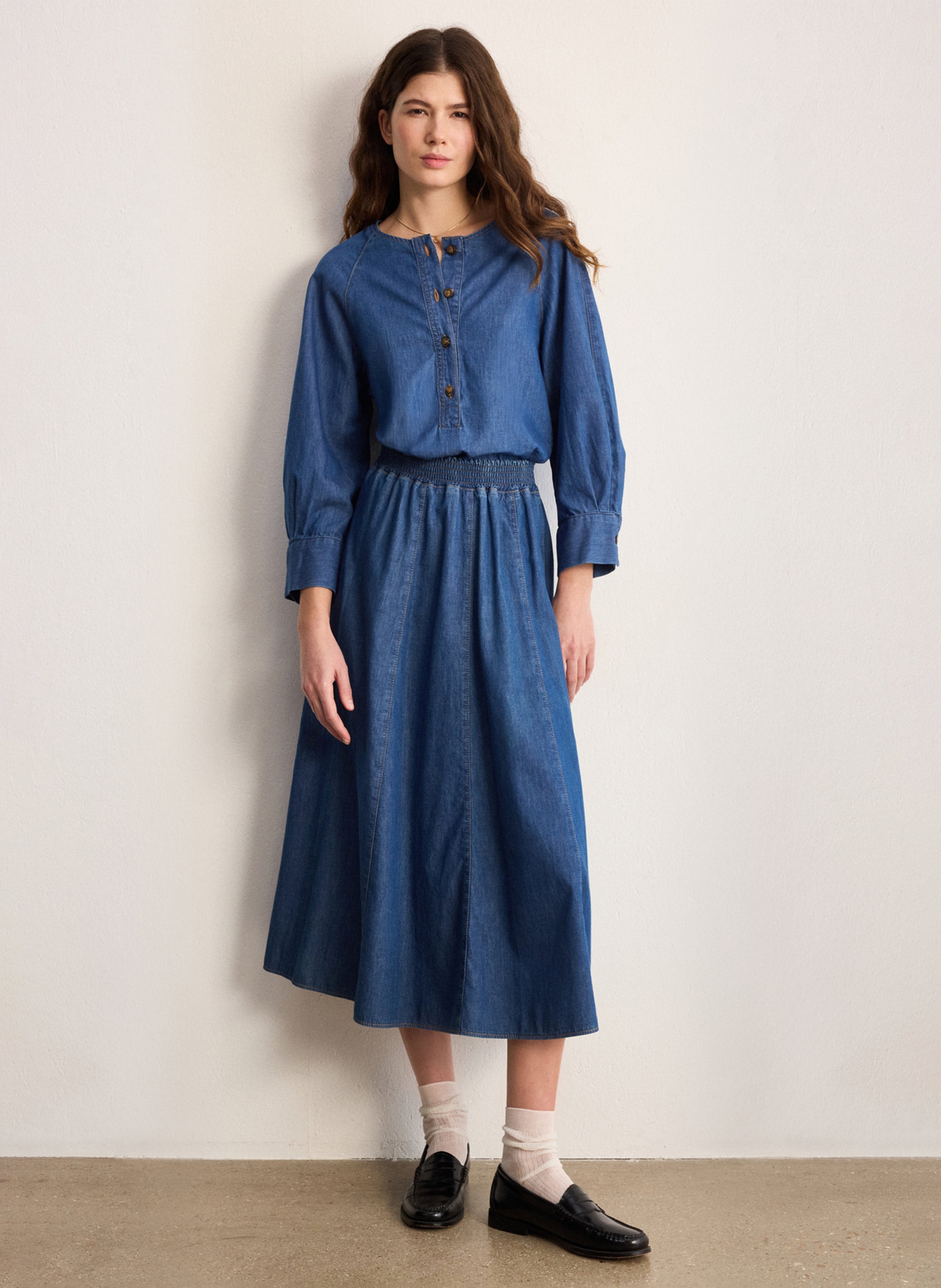 Katoenen midirok Anaïs PABLO Blauw