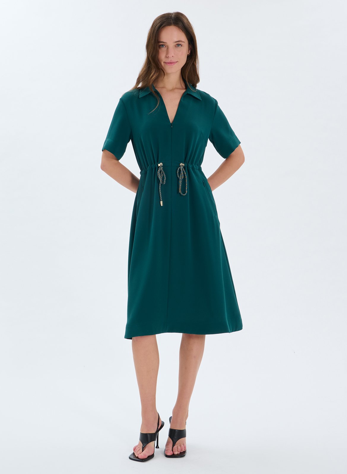 Fitted long dress ZAPA Green