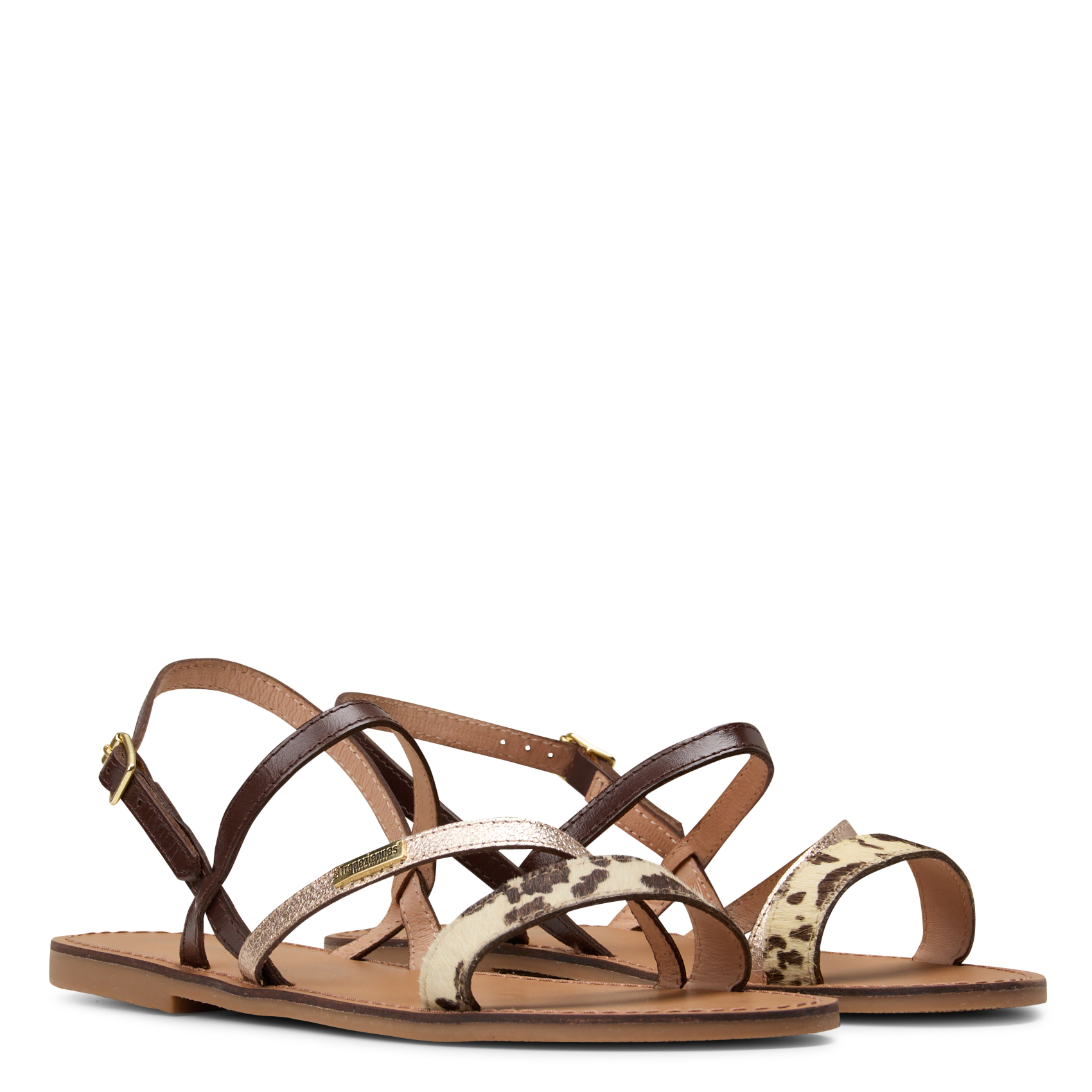 Platte, gedeeltelijk leren sandalen LES TROPEZIENNES PAR M.BELARBI Veelkleurig