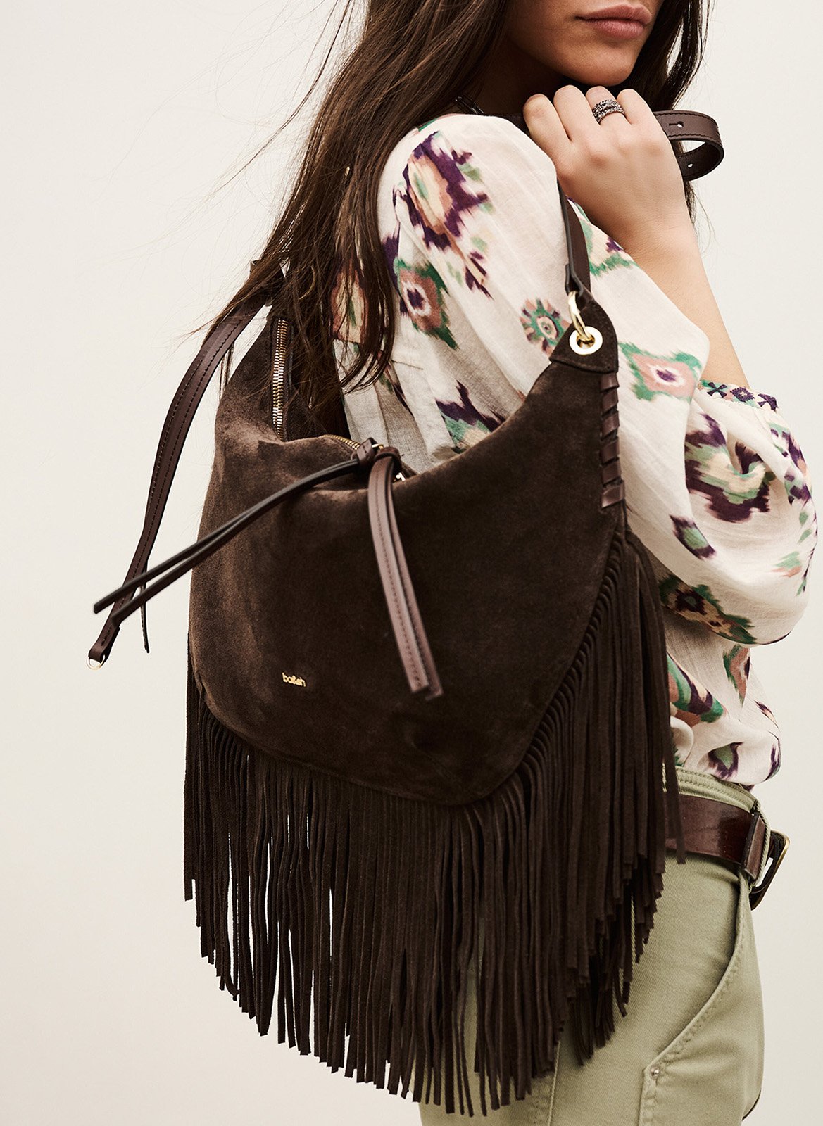 Sac porté épaule en cuir  BA&SH Marron