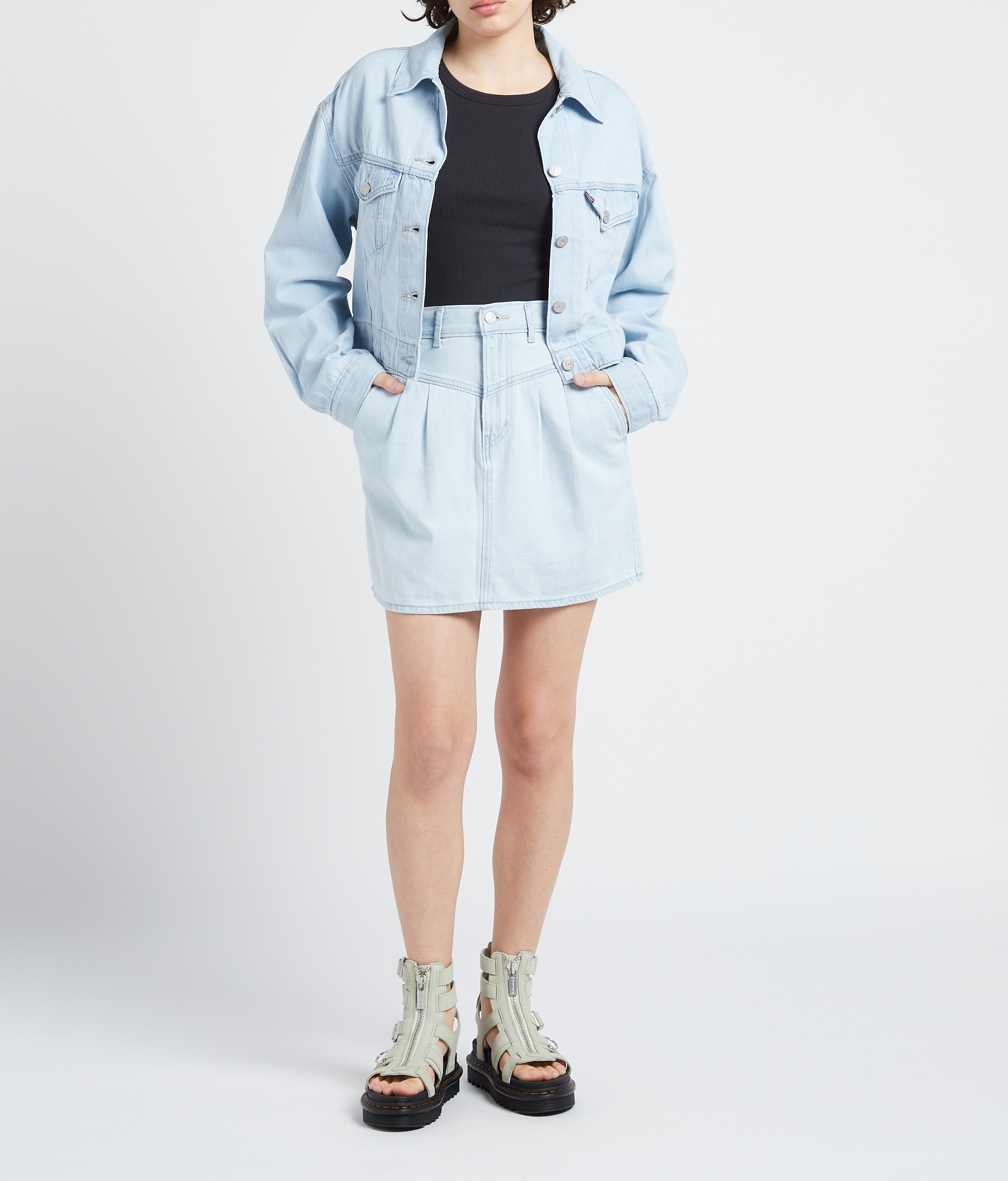 Korte spijkerrok | katoenblend LEVI'S Blauw