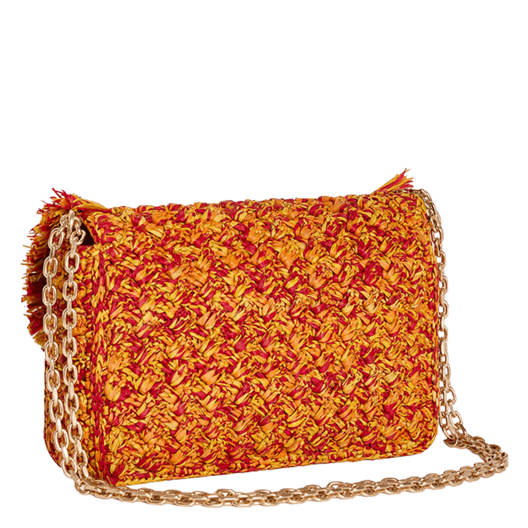 Sac bandoulière en raphia tressé VANESSA BRUNO Rouge