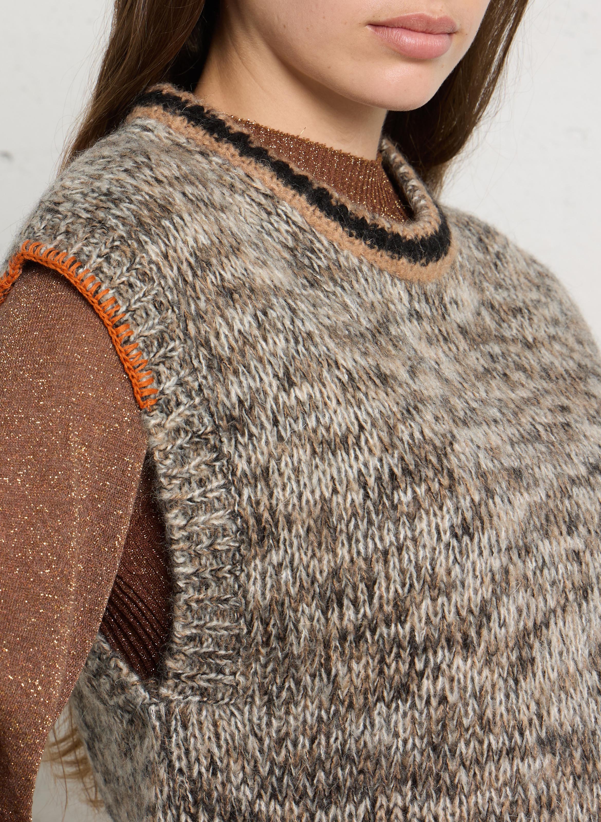 Sleeveless knitted sweater MOMONI Multicolored