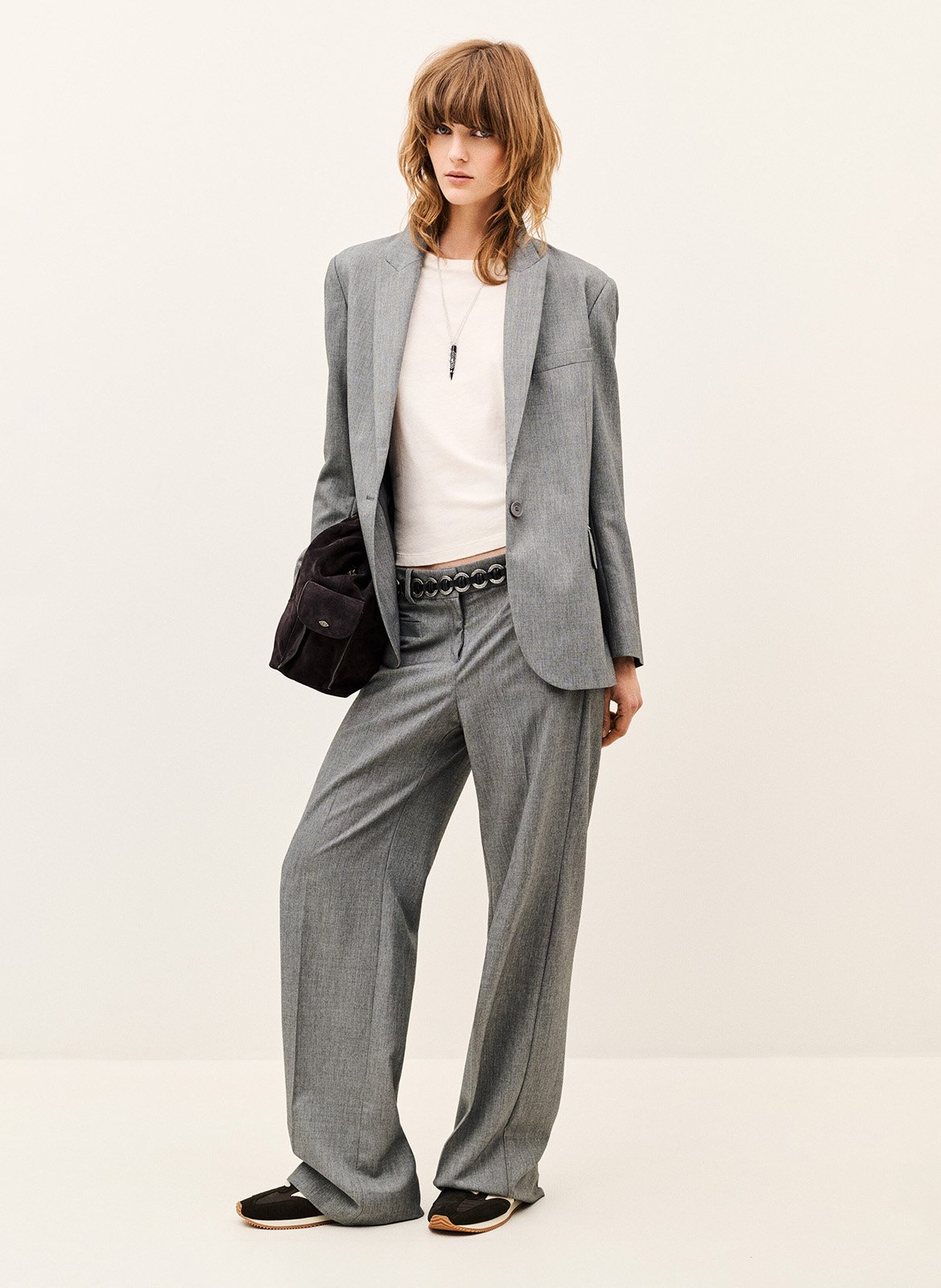 Veste tailleur oversize unie BA&SH Gris