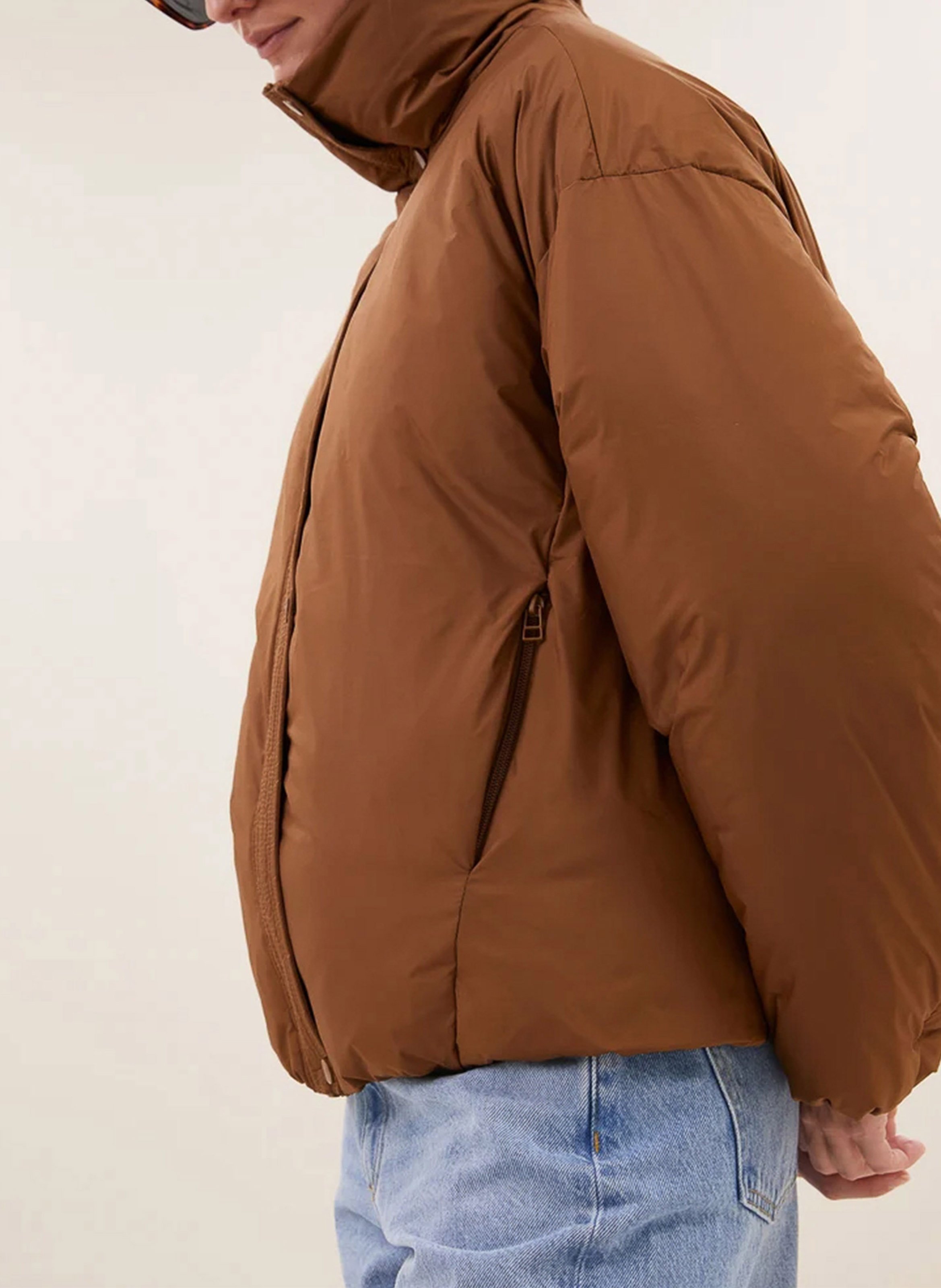 Oversize-Daunenjacke mit Stehkragen BY BAR Braun