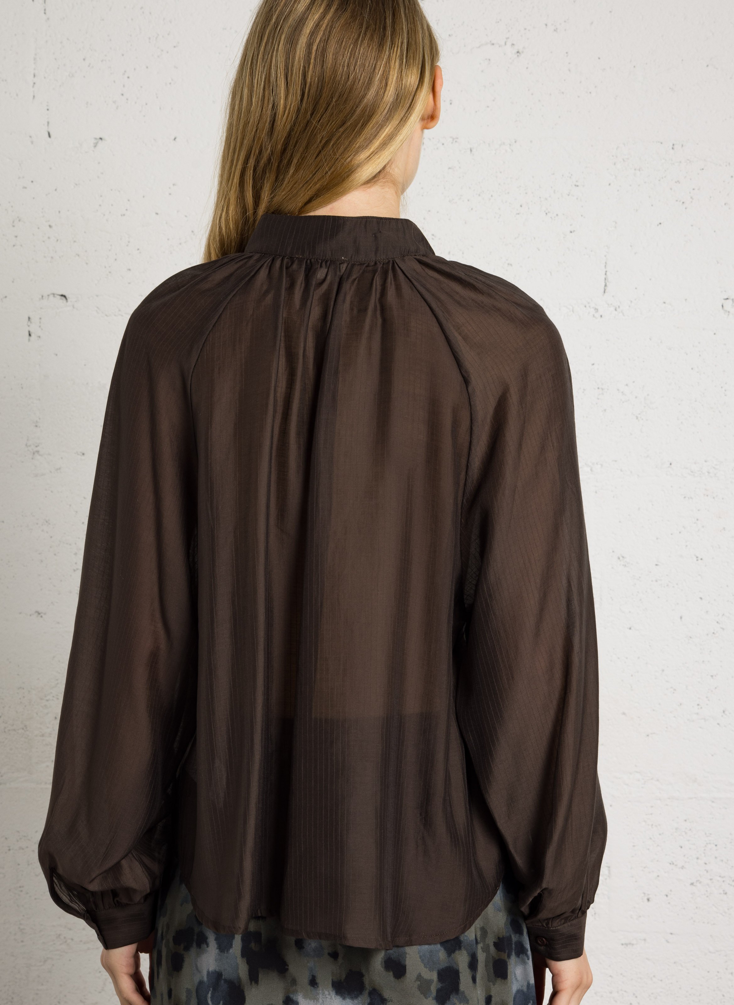Chemise à rayures boutonnée SEE U SOON Marron