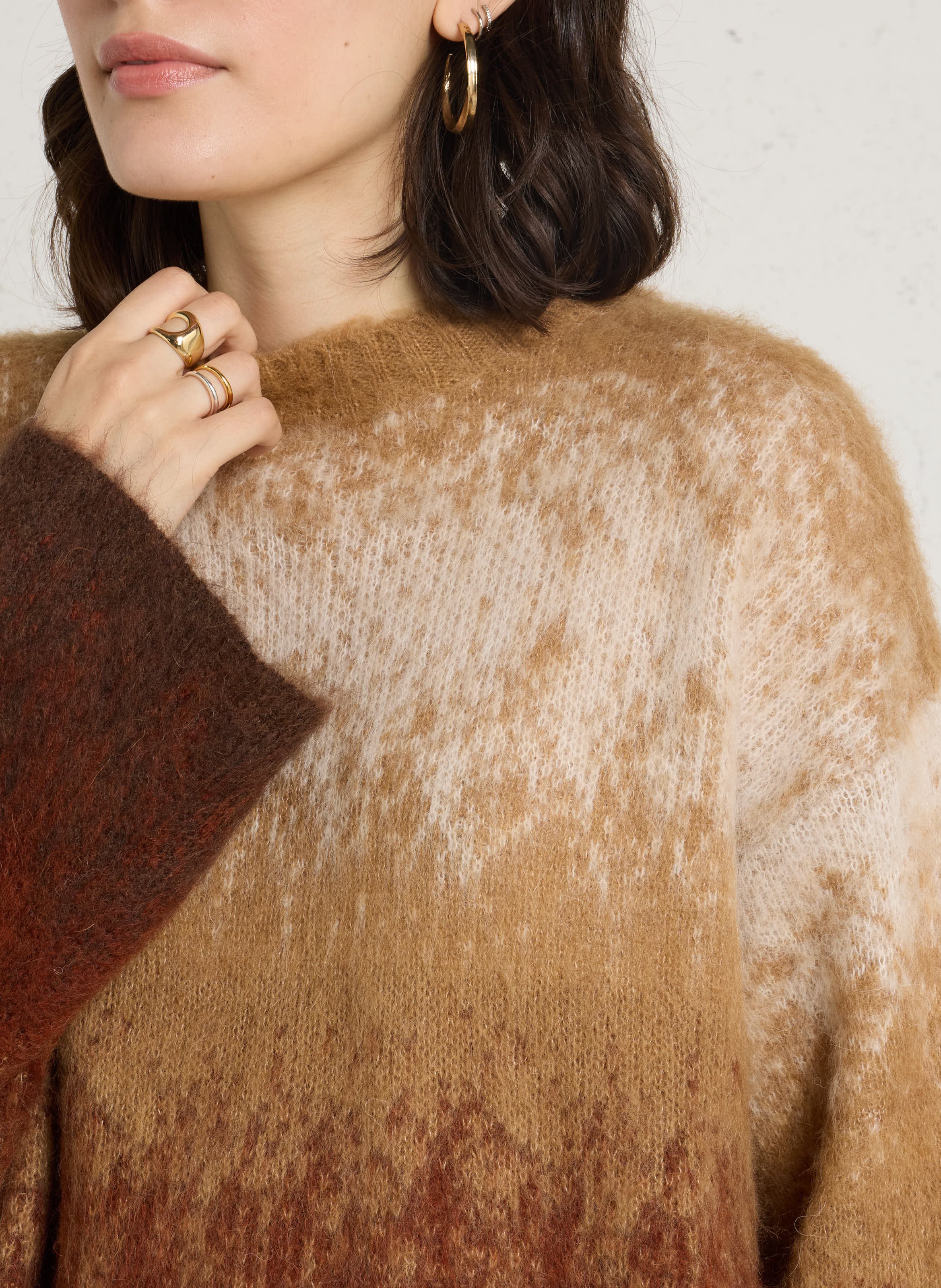 Pull ample col rond en jacquard  LIU JO Multicolore
